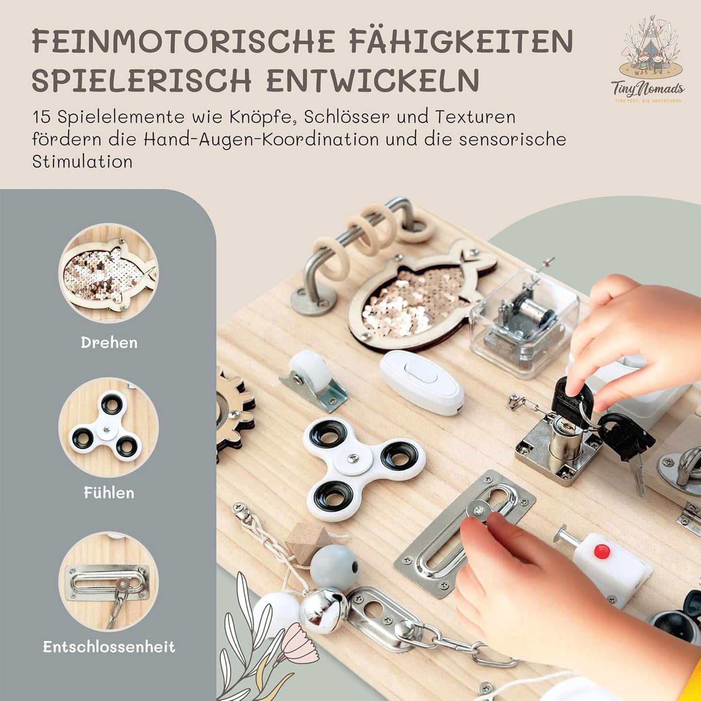 Montessori Motorikbrett für Kleinkinder