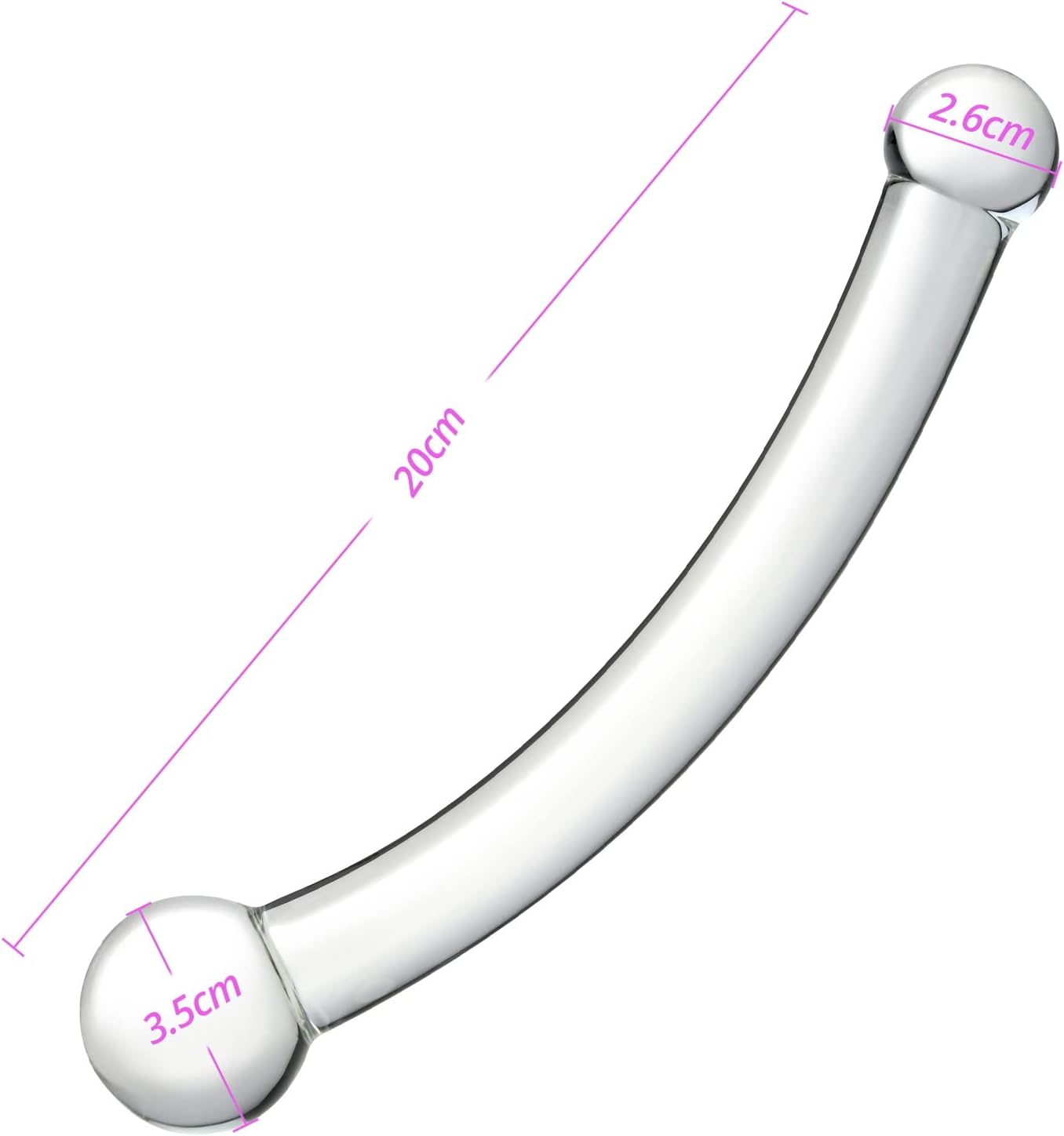 Doppeldildo, Anal- und G-Punkt-Stimulator, Transparent