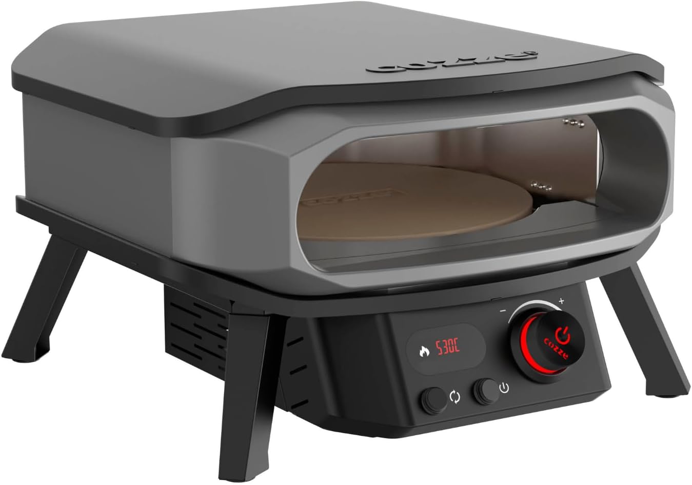 Elektrischer Pizzaofen mit Drehstein und Regler, 13" Electric