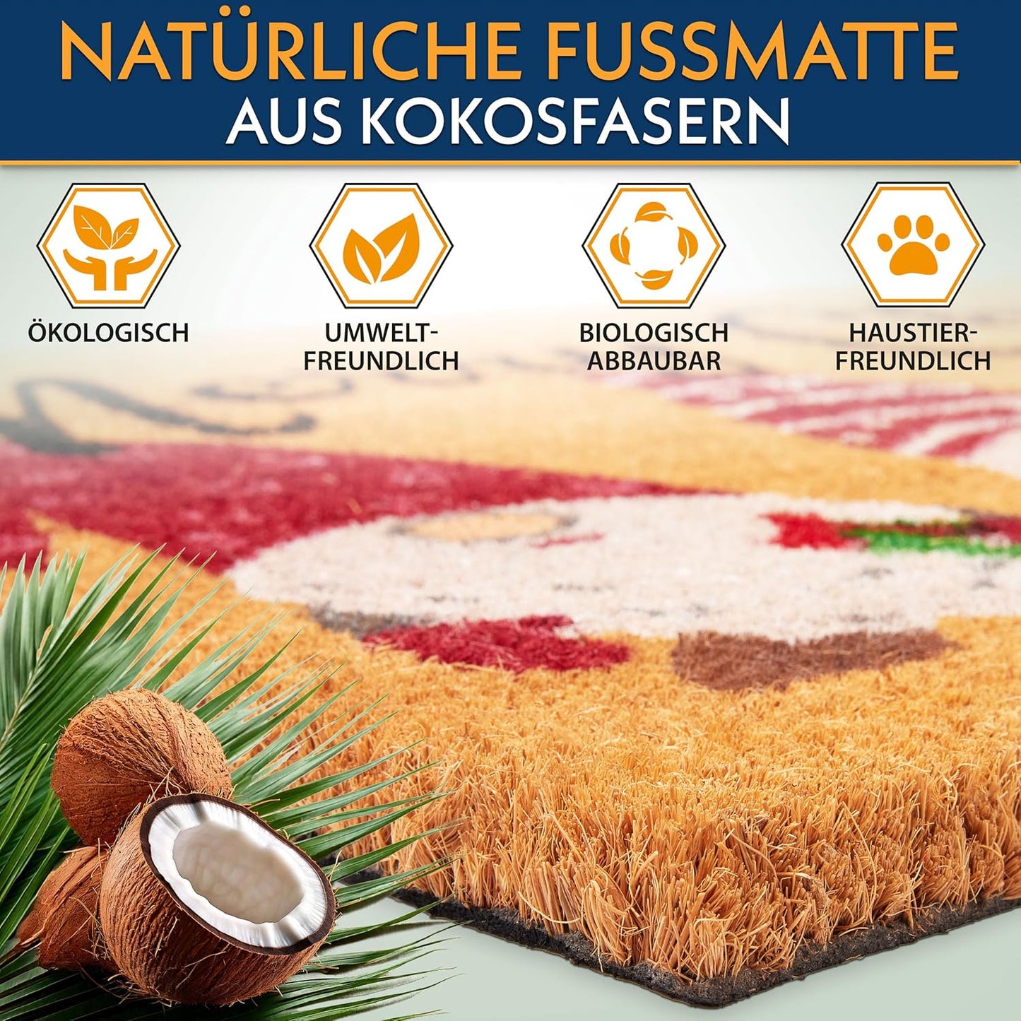 Weihnachtsfussmatte mit Zwergenmotiv, Merry Christmas - Weihnachtszwerge