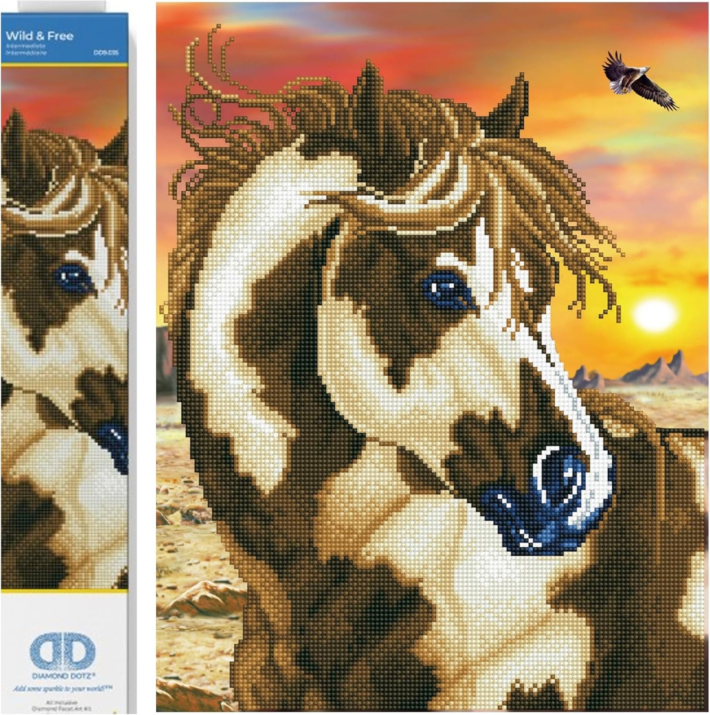 Diamond Painting Wildpferd, 35,5 x 45,7 cm Bunt