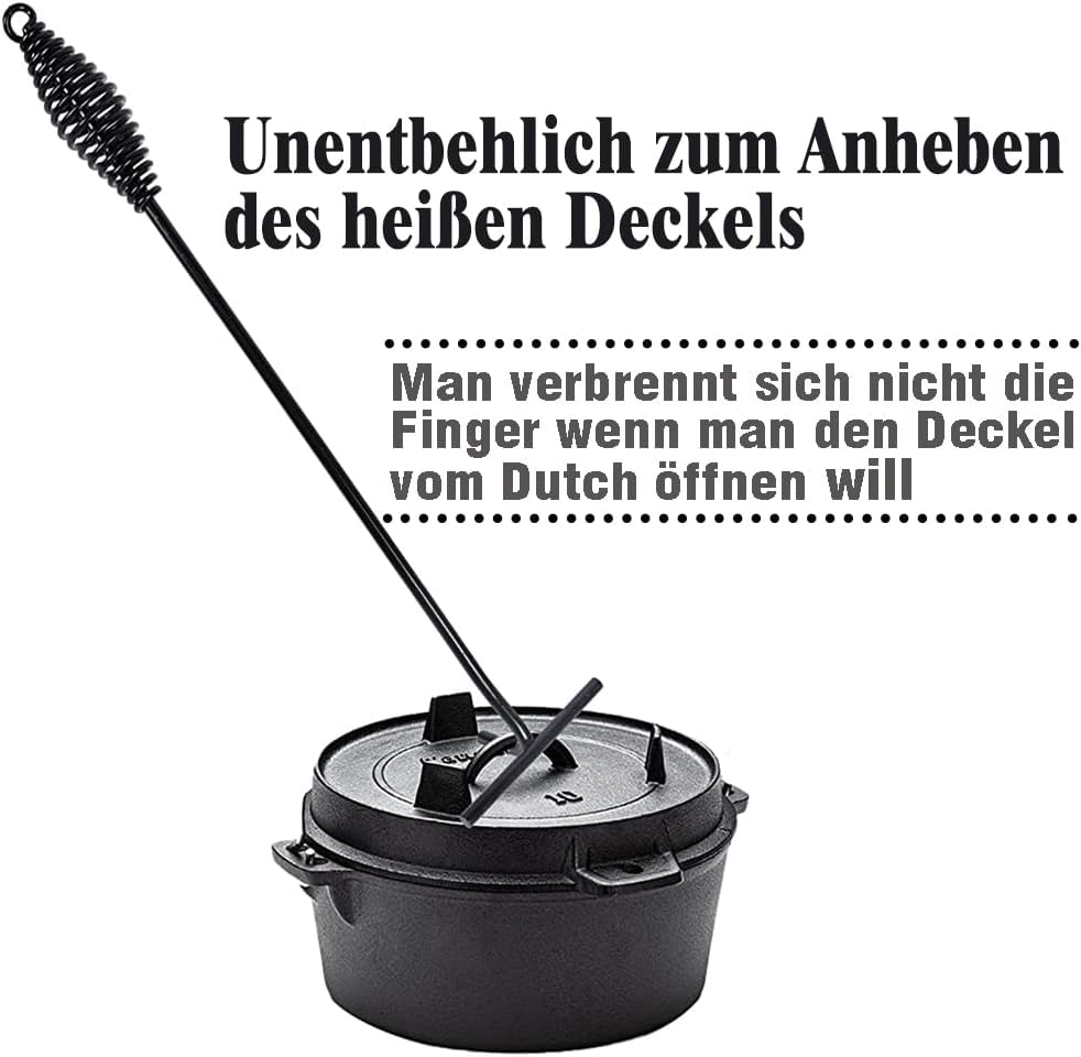 Dutch Oven Zubehör Set, 26cm Deckelheber und Untersetzer