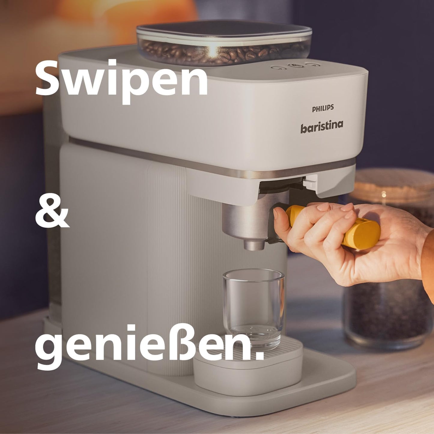 Espressomaschine Bar300/00, Naturweiß mit Weißem Siebträger