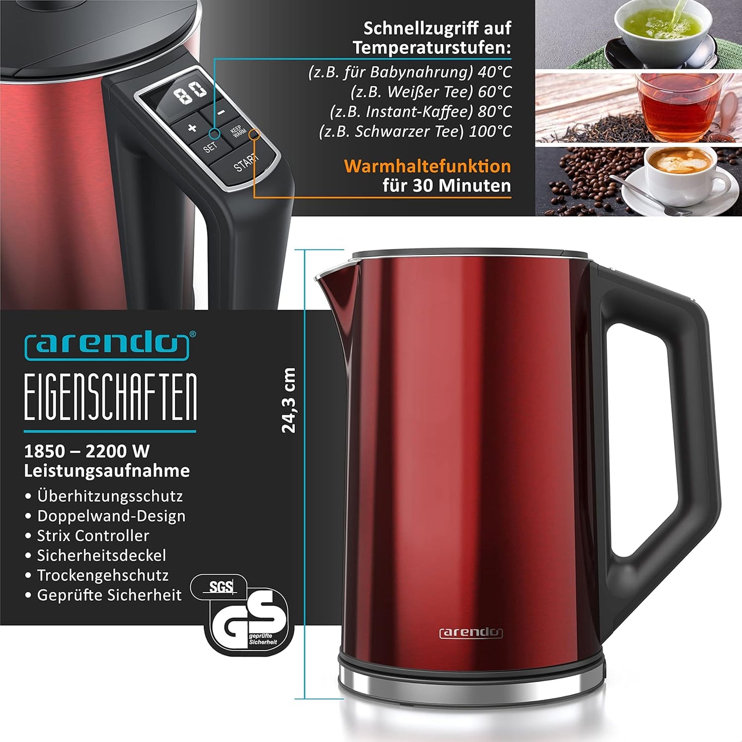 Wasserkocher mit Toaster