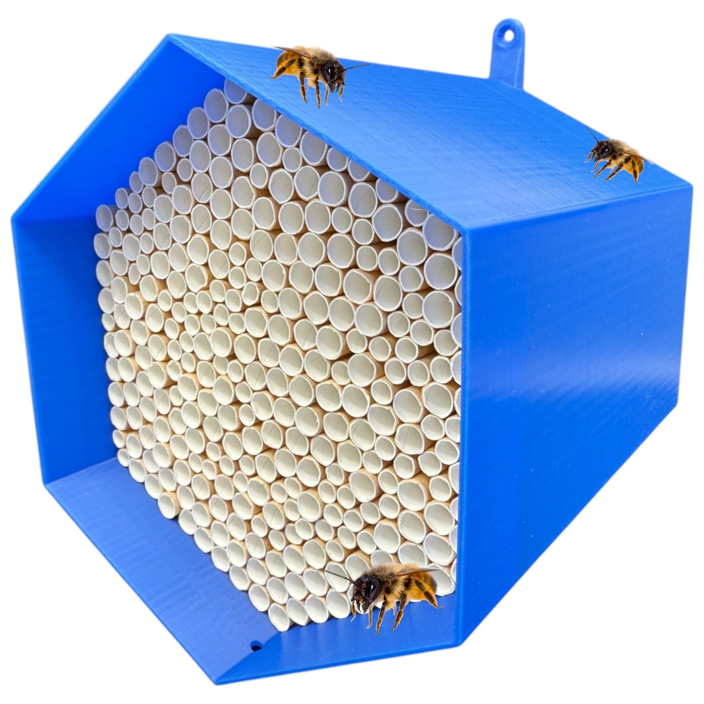 Wildbienen-Nisthilfe mit 300 Nisthülsen, Blau ca. 300 Niströhren