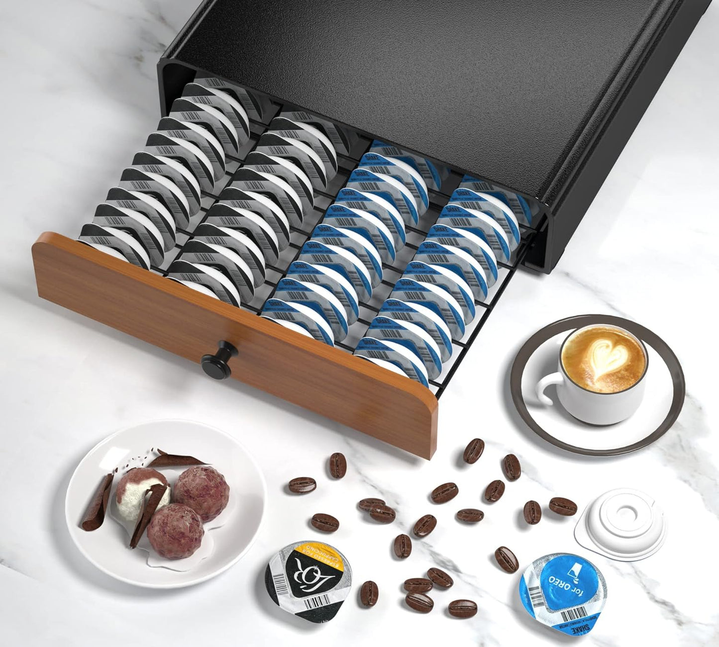 Kapselhalter für Tassimo, Schwarz + Braun
