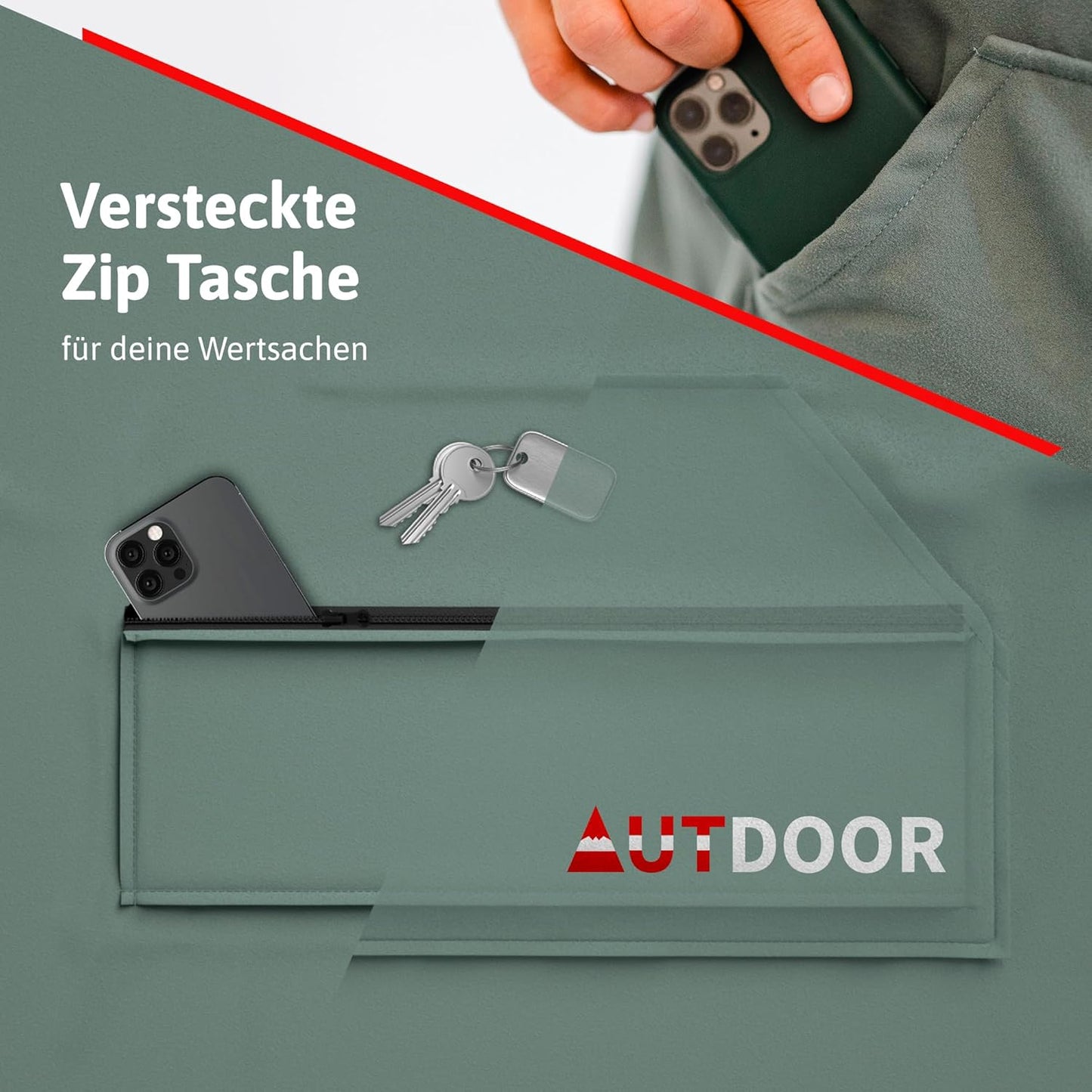 Badeponcho mit Kapuze, Medium Grün
