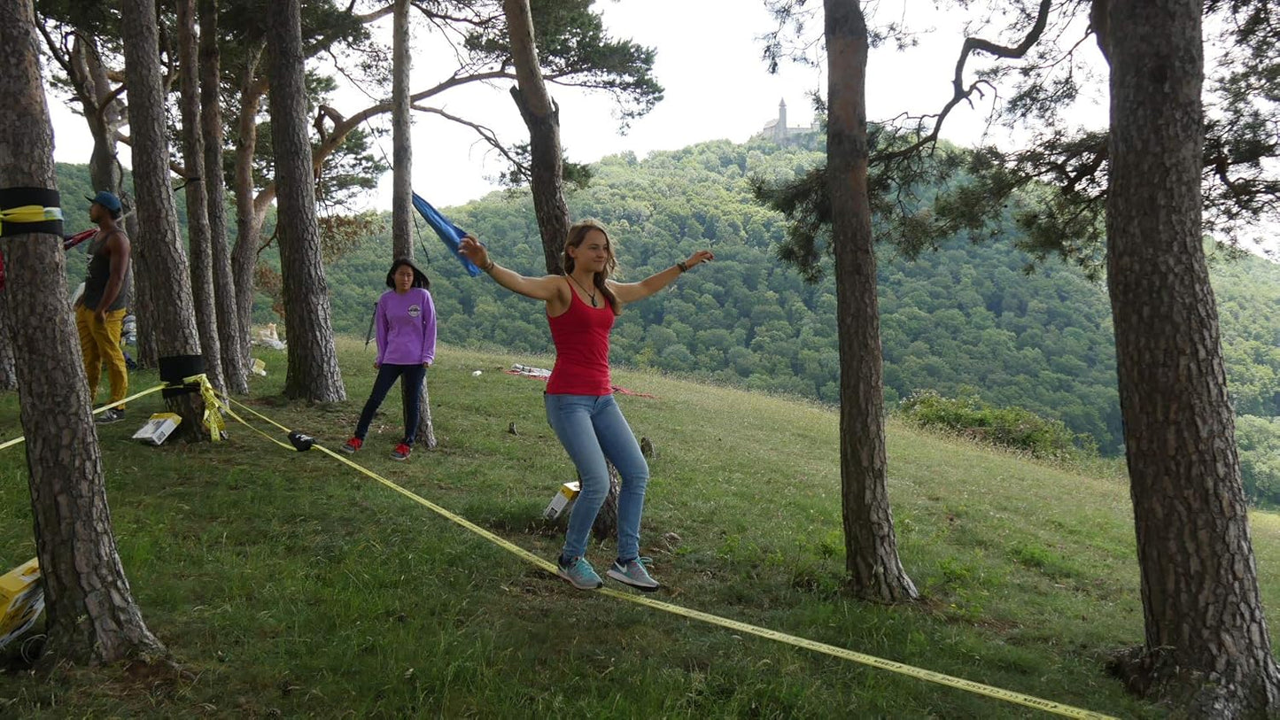 Slackline Set Classic, 15m Komplettset, Gelb STANDARD Gibbon Slacklines Classic