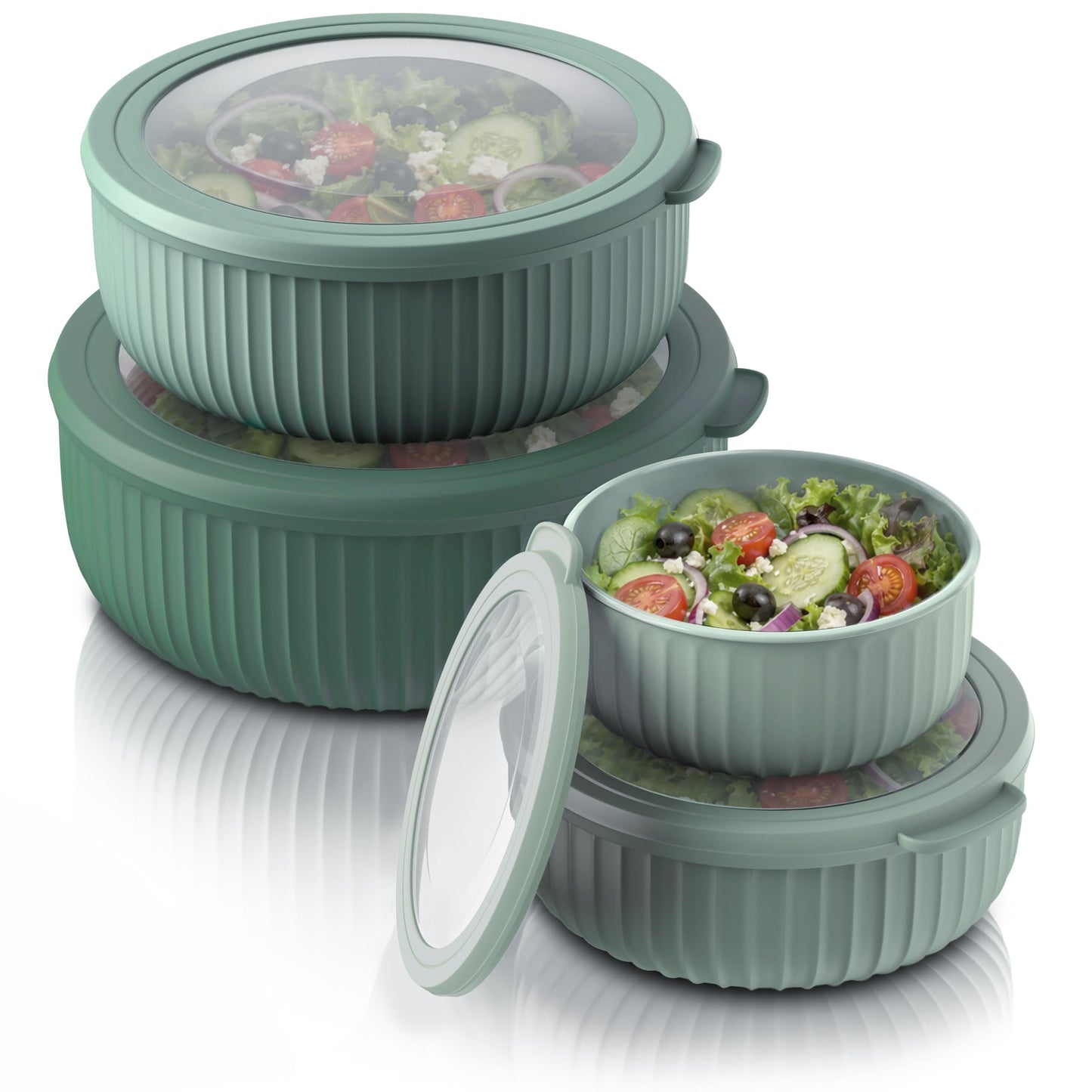 Salatschüssel-Set mit Deckel