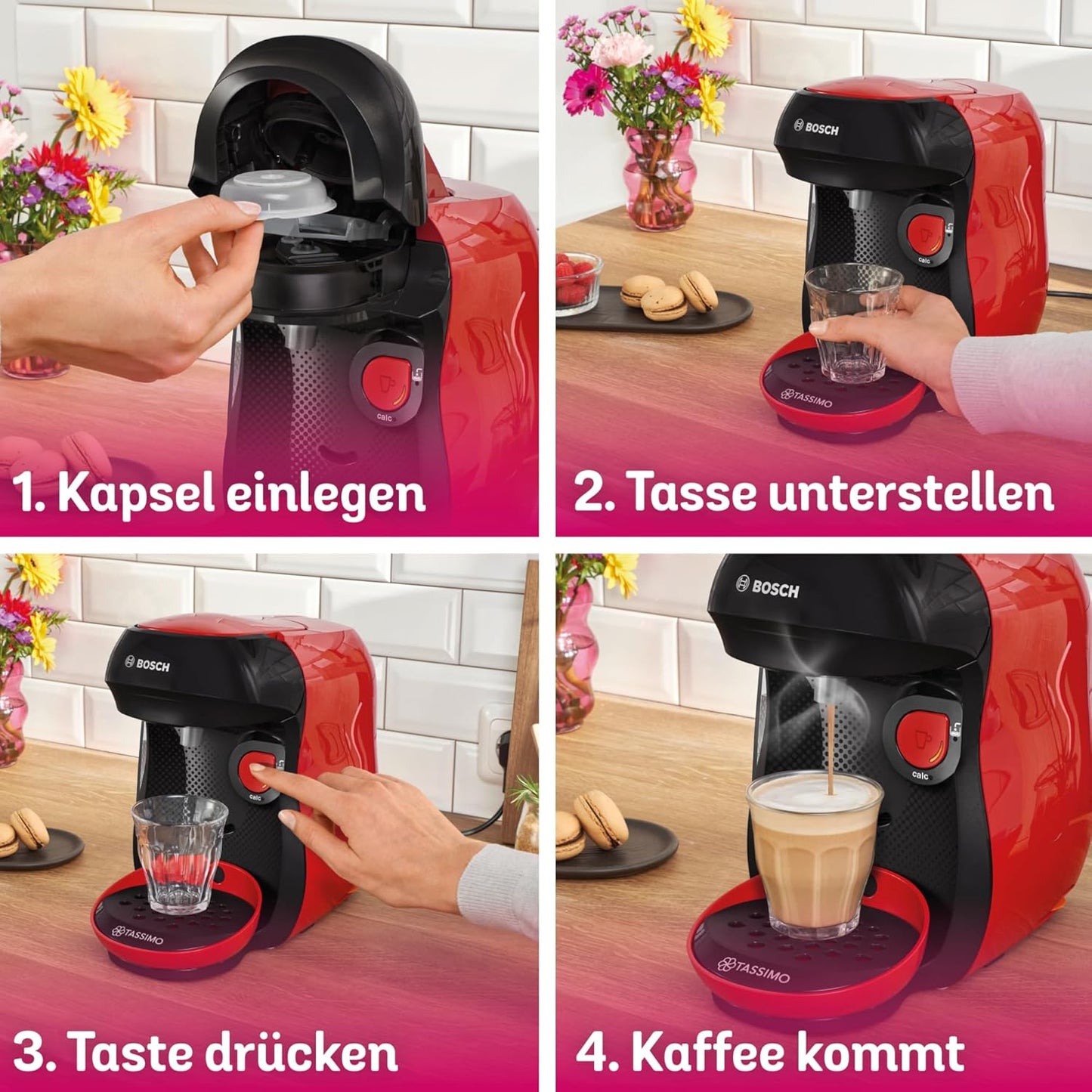 Tassimo Kapselmaschine TAS103E, Rot/Schwarz