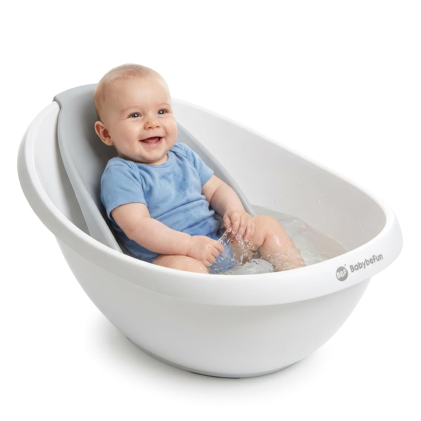 Babybadewanne mit Einsatz für Neugeborene, weiss