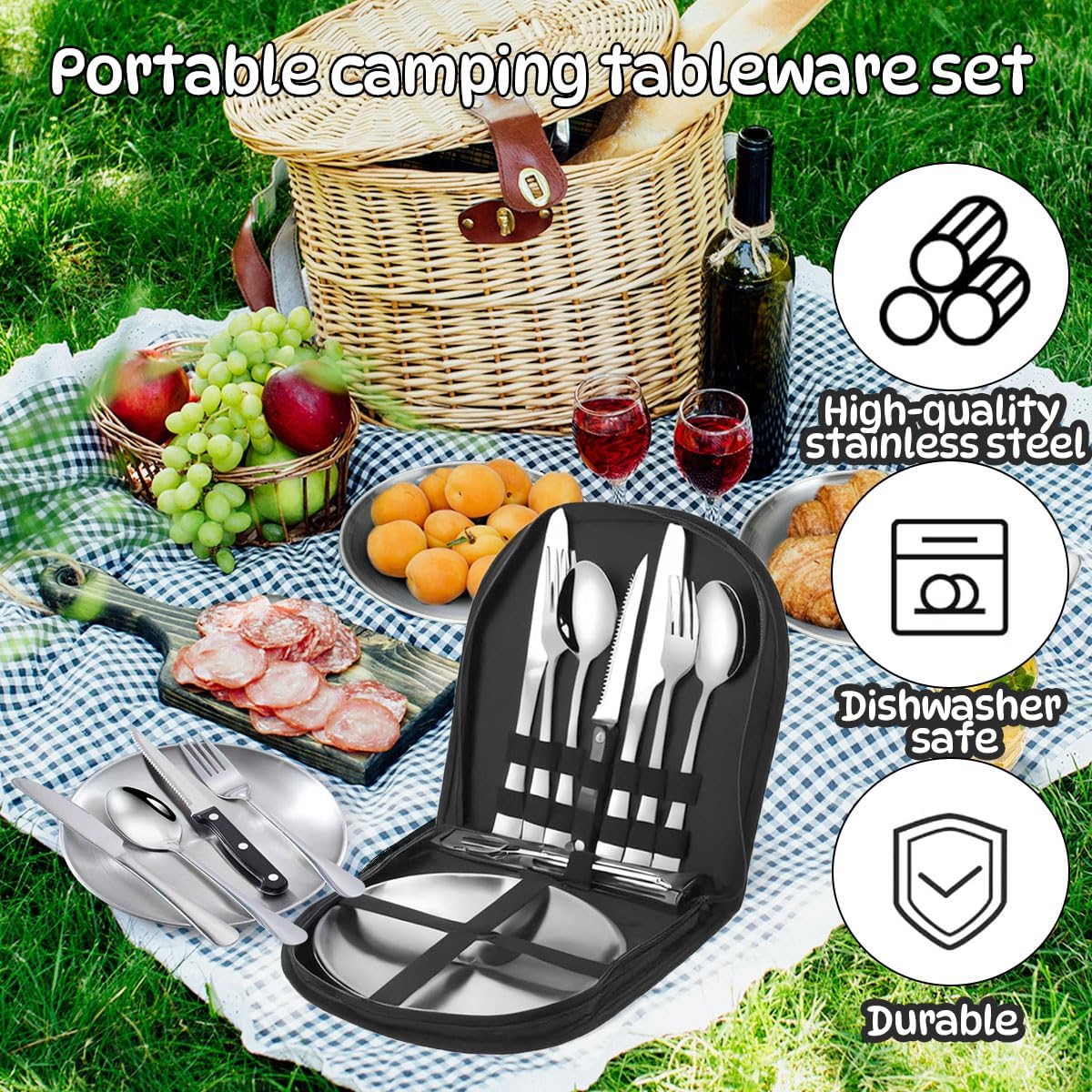 Campinggeschirr- und Besteckset, 2