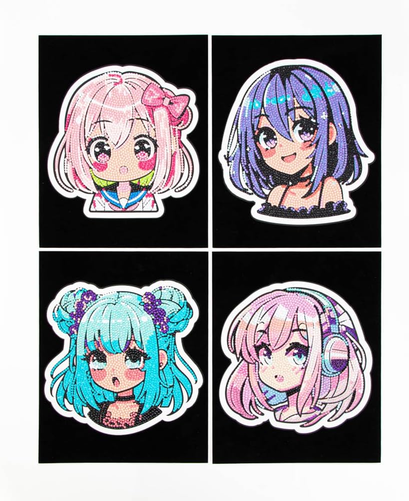Diamond Painting Neon Anime Mädchen