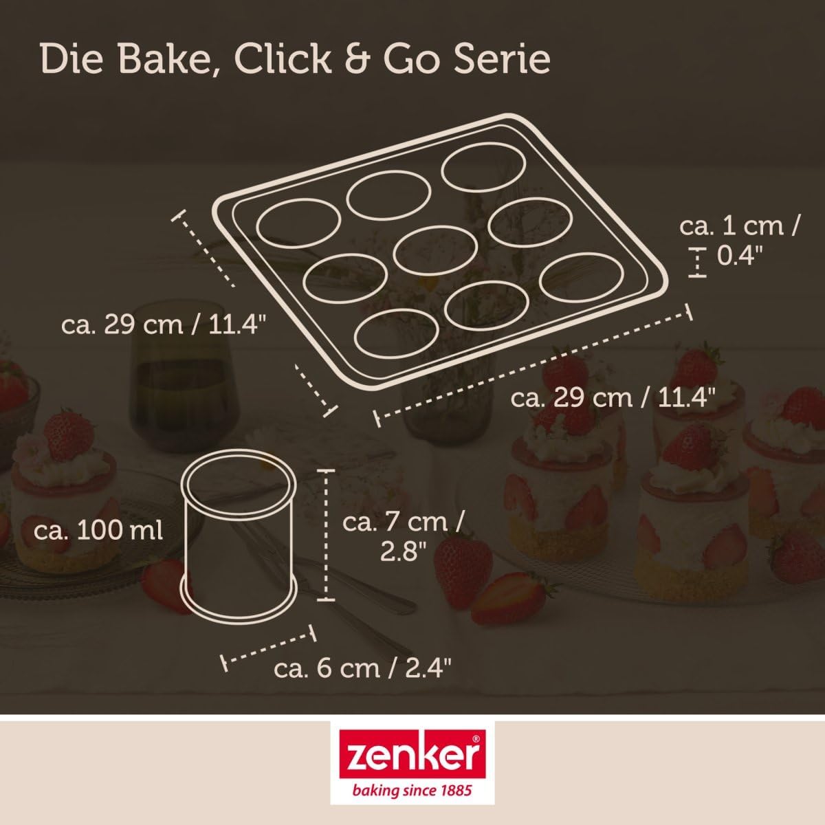 Bake & Go Serie 9er-Törtchenblech mit Transportdeckel, 9er Törtchenblech