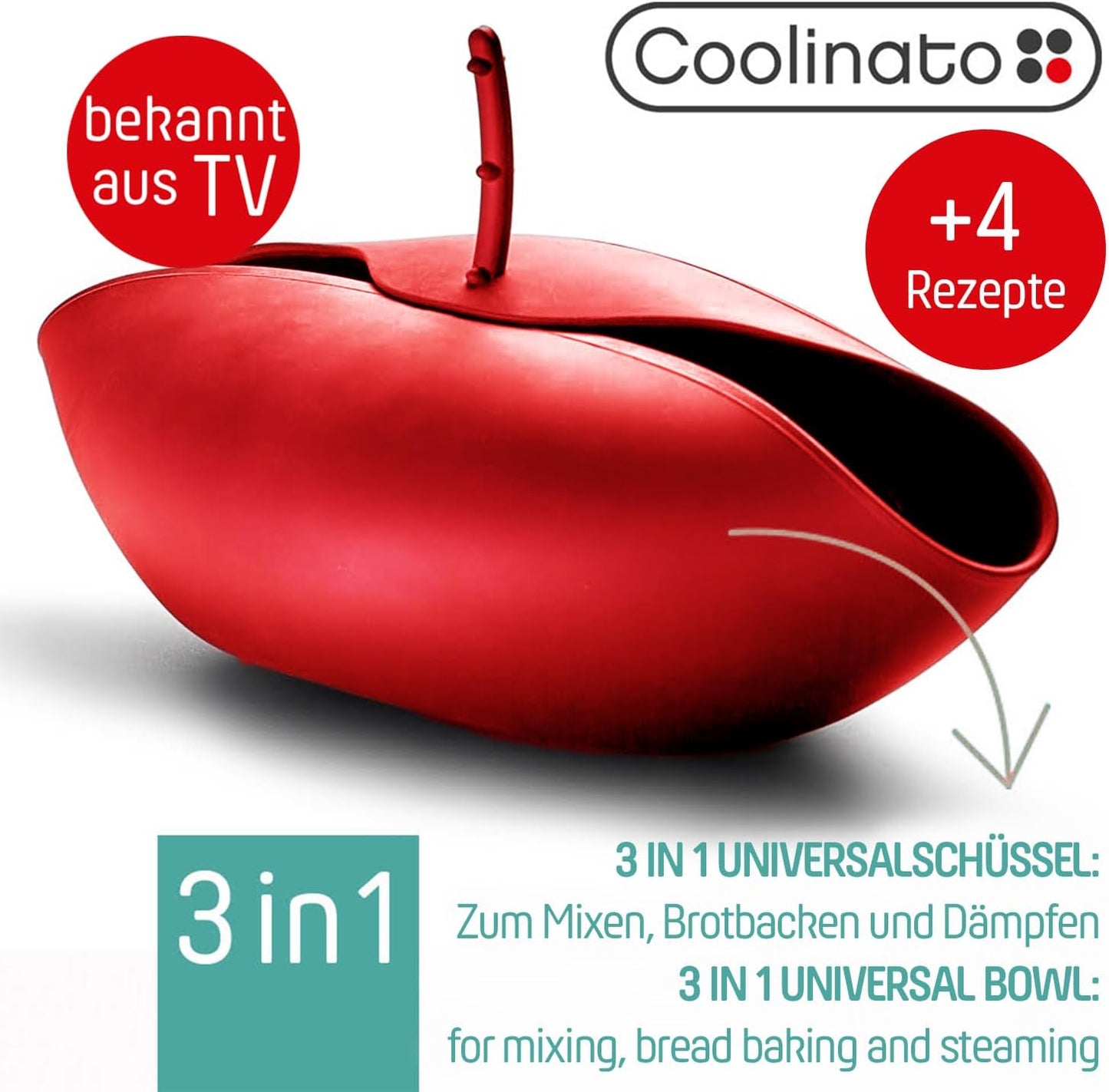 3-in-1 Silikon Universalschüssel, Rot