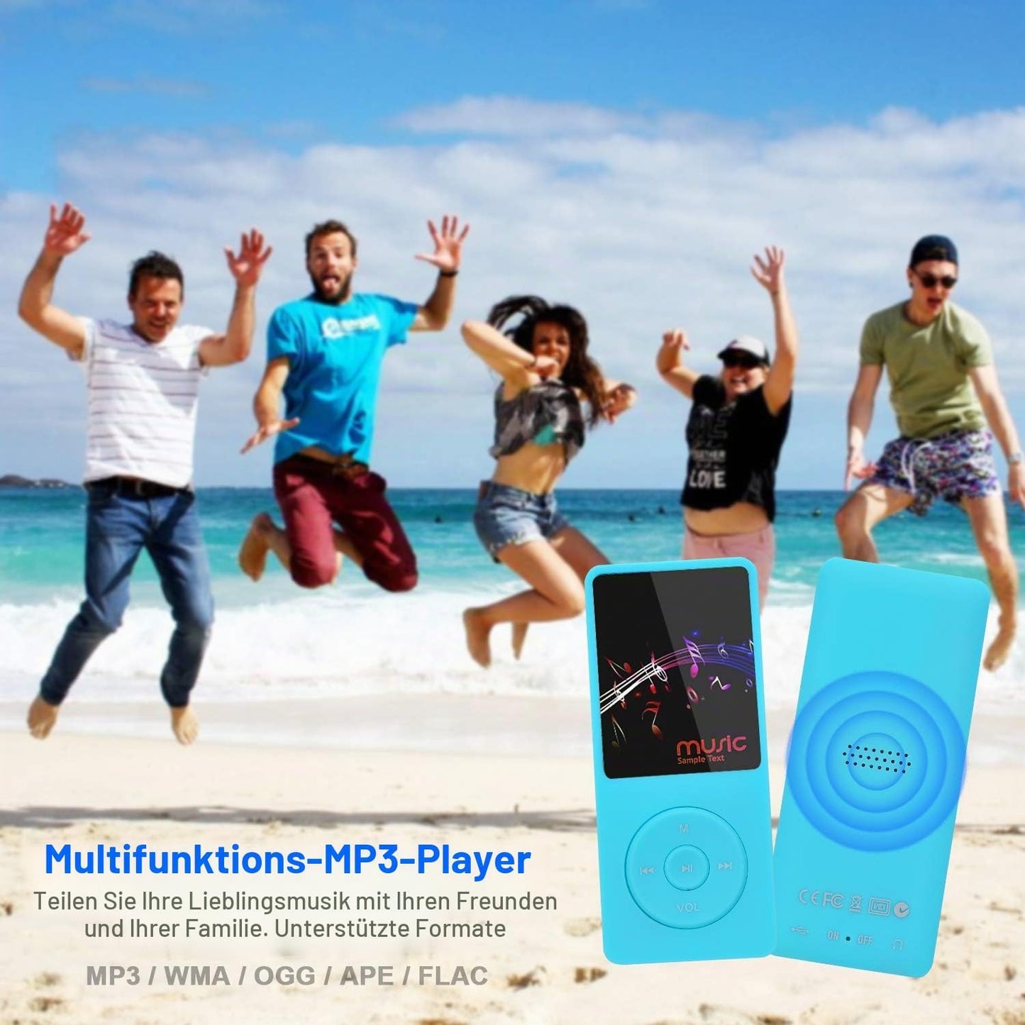 Tragbarer MP3-Player, 8G, Hellblau