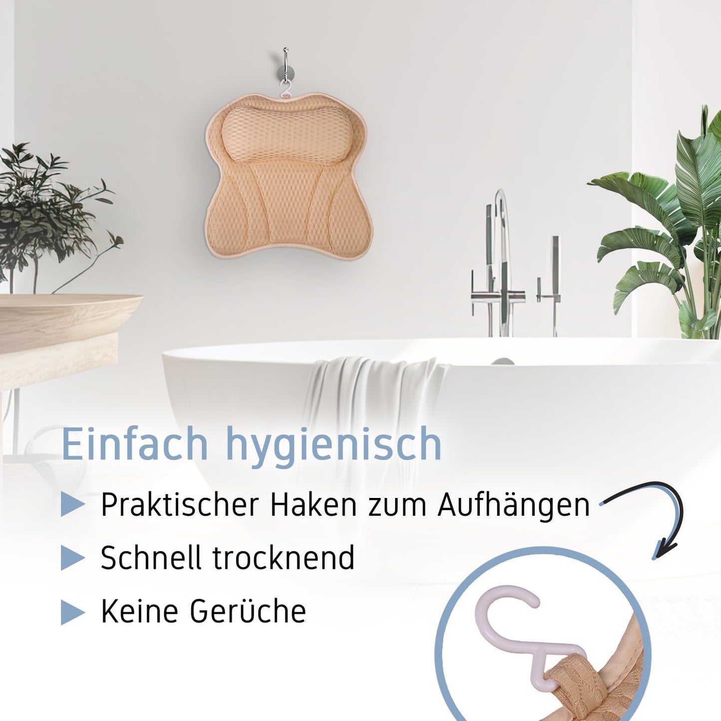 Ergonomisches Badewannenkissen, Sandy