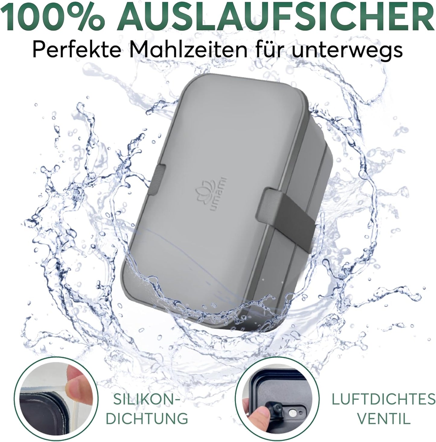 Lunchbox Nestable L, L - 1500 ml ineinander stapelbar Kohlengrau