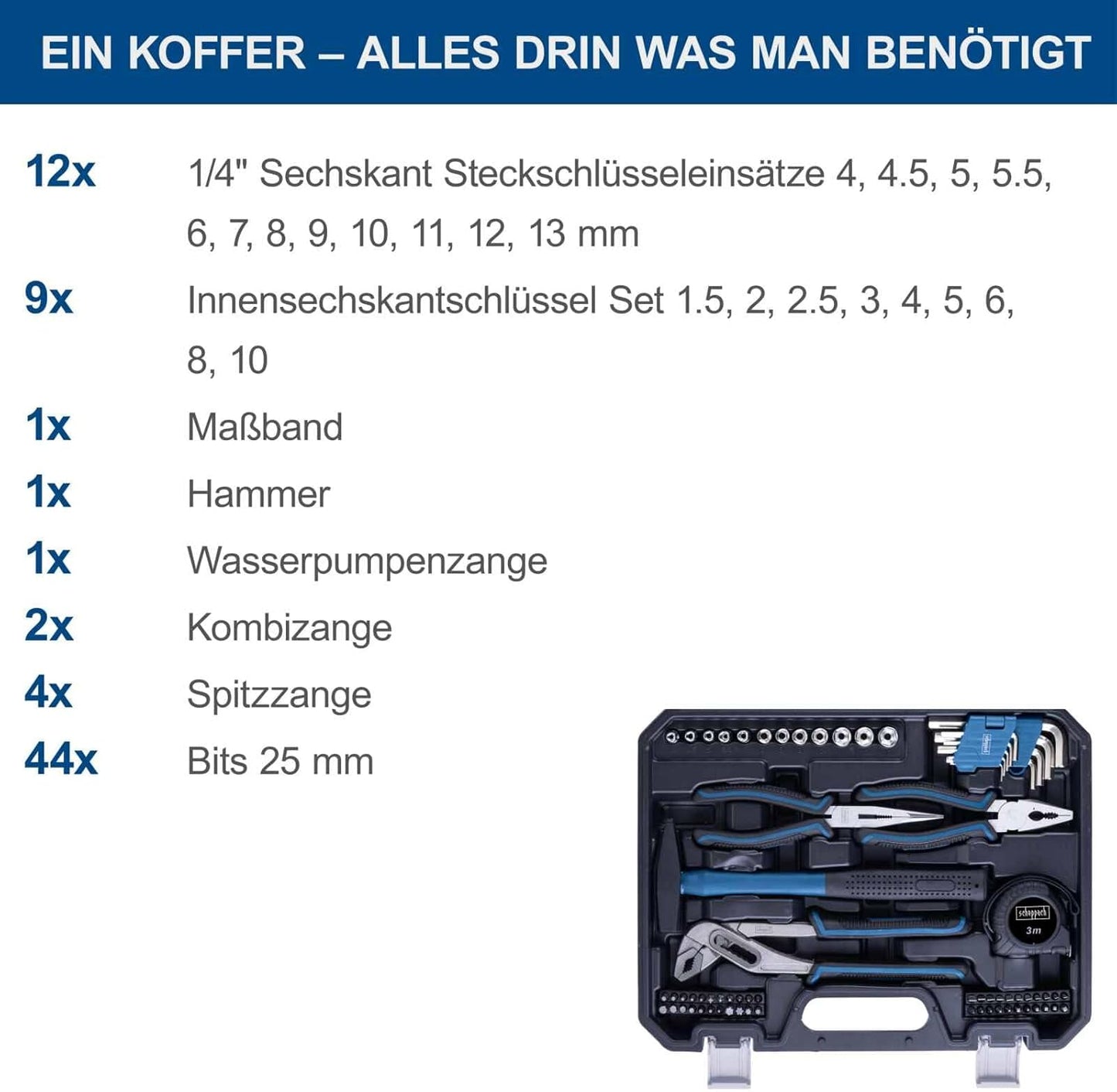 88-teiliges Werkzeugkoffer-Set TB90, TB90