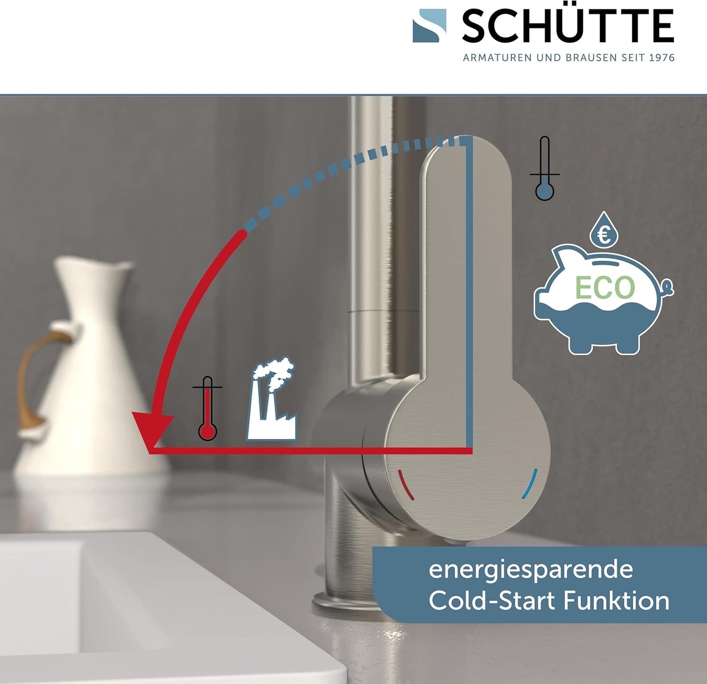 360° Schwenkbare Küchenarmatur für Spülen, Edelstahloptik