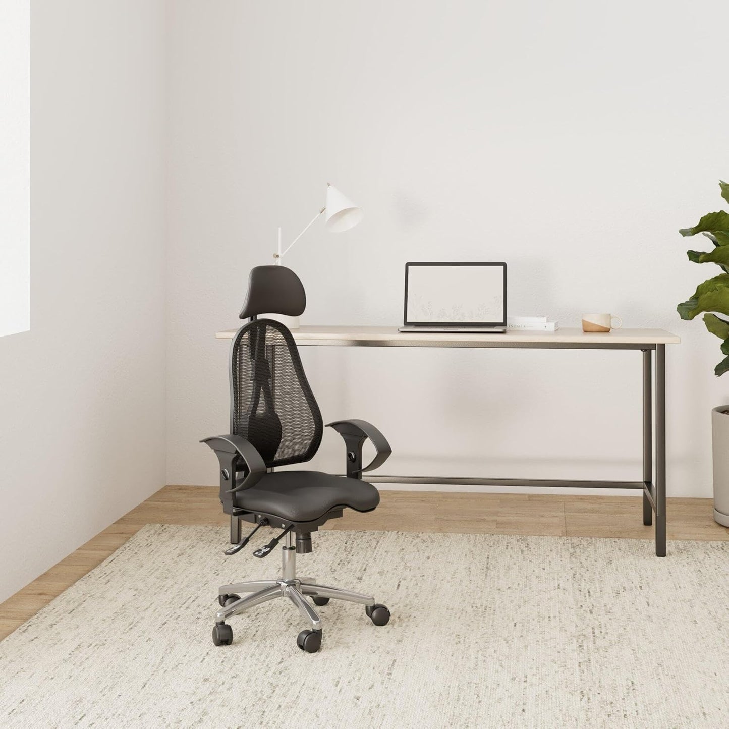 Sitness 45 Fitness-Drehstuhl mit Armlehnen, Anthrazit