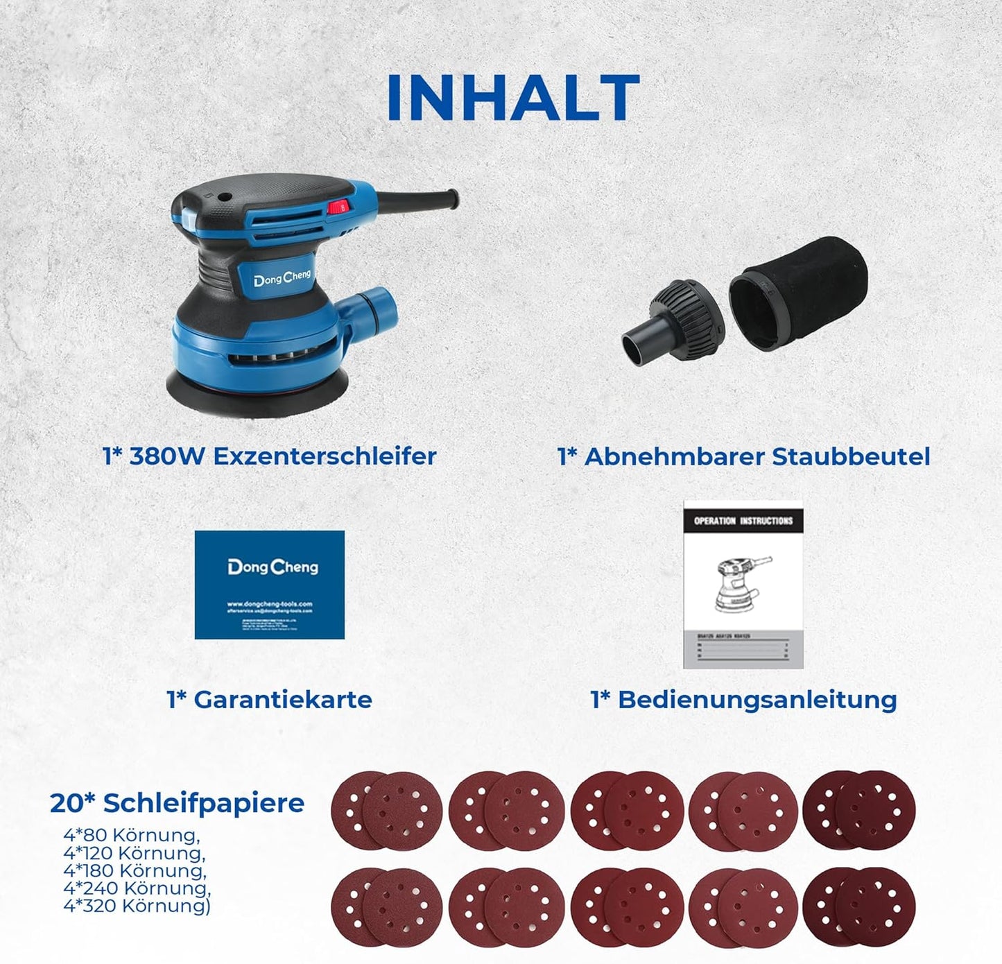 Exzenterschleifer 125mm mit Staubfangbehälter