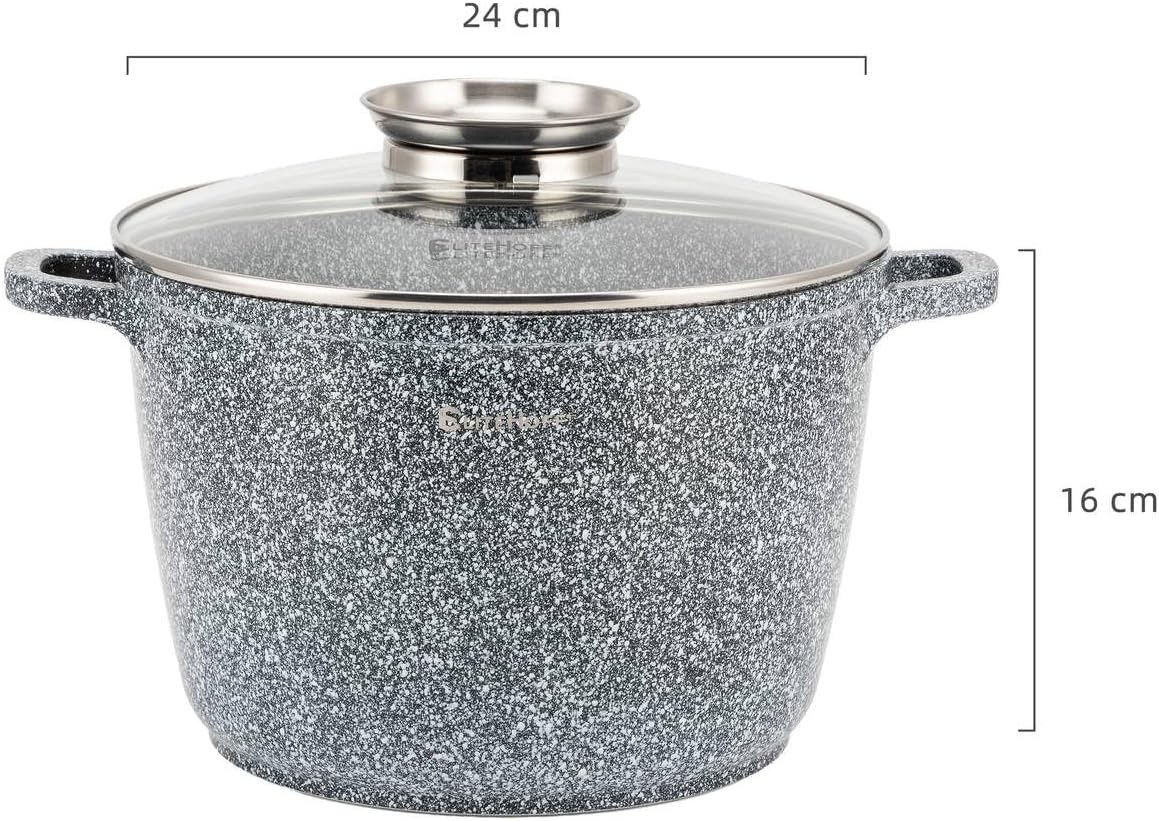Suppentopf mit Antihaftbeschichtung, Grau 6,5L Ø 24 cm