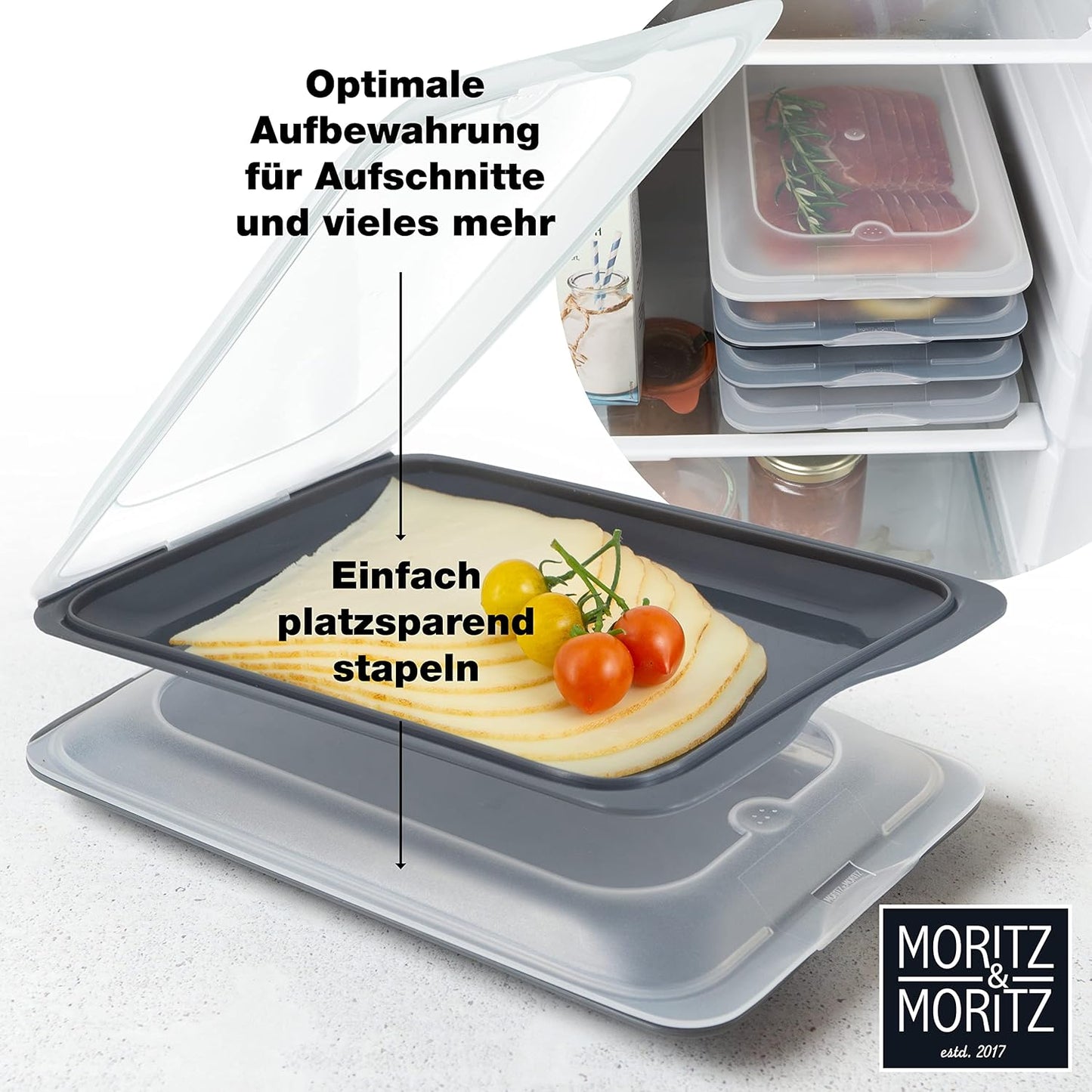 8er-Set Aufschnittboxen, Dunkel 8er Pack