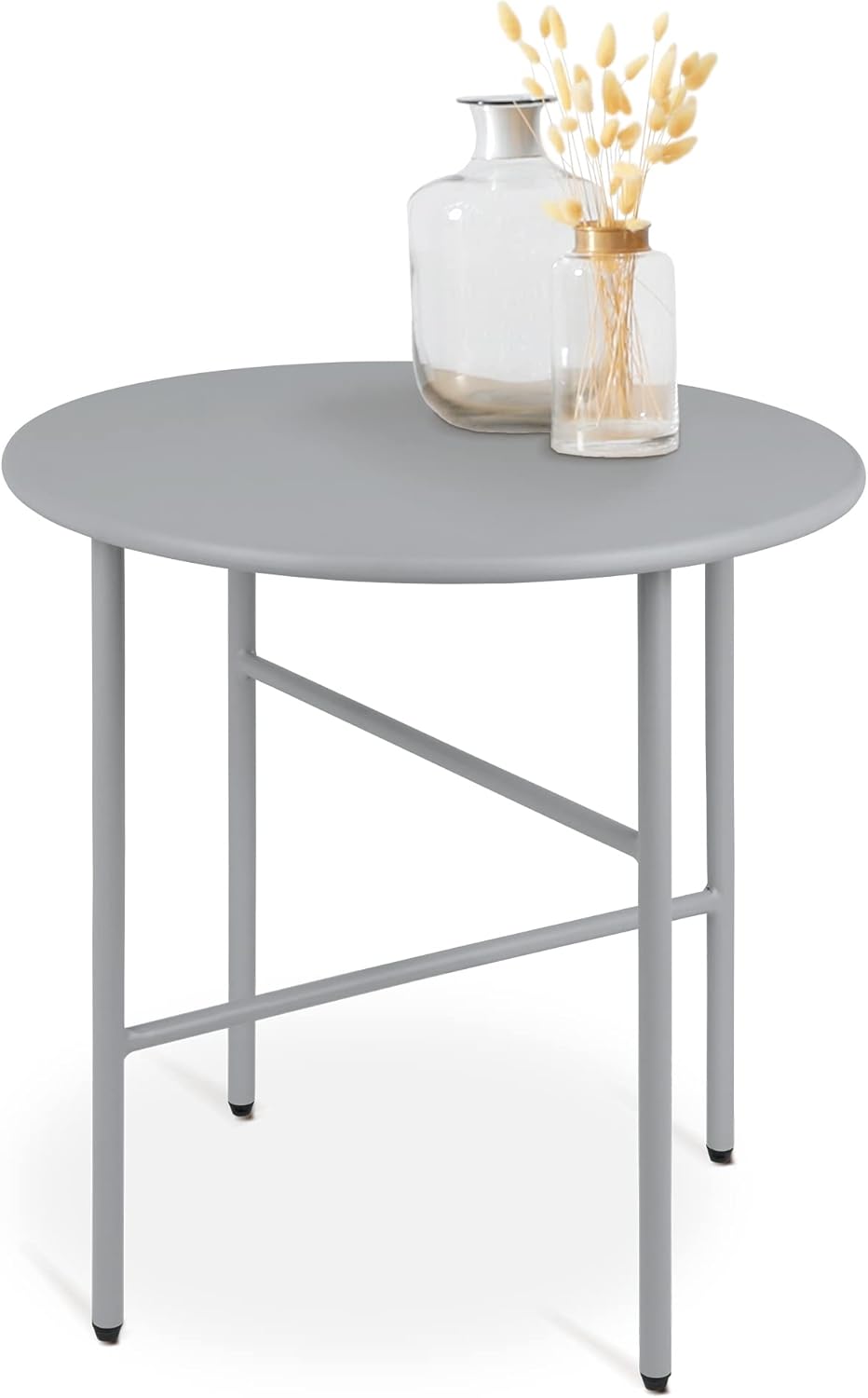 Runder Beistelltisch, Tischplatte: Ø 44cm - Höhe: 46cm Grau