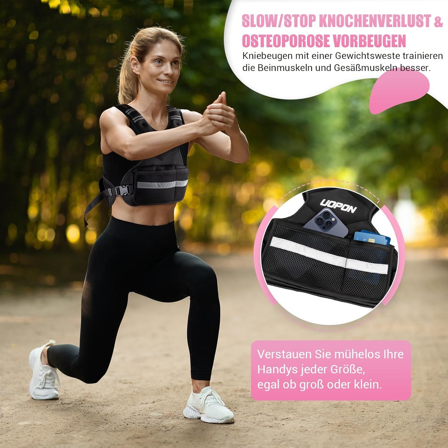 Gewichtsweste für Frauen, Hellschwarz