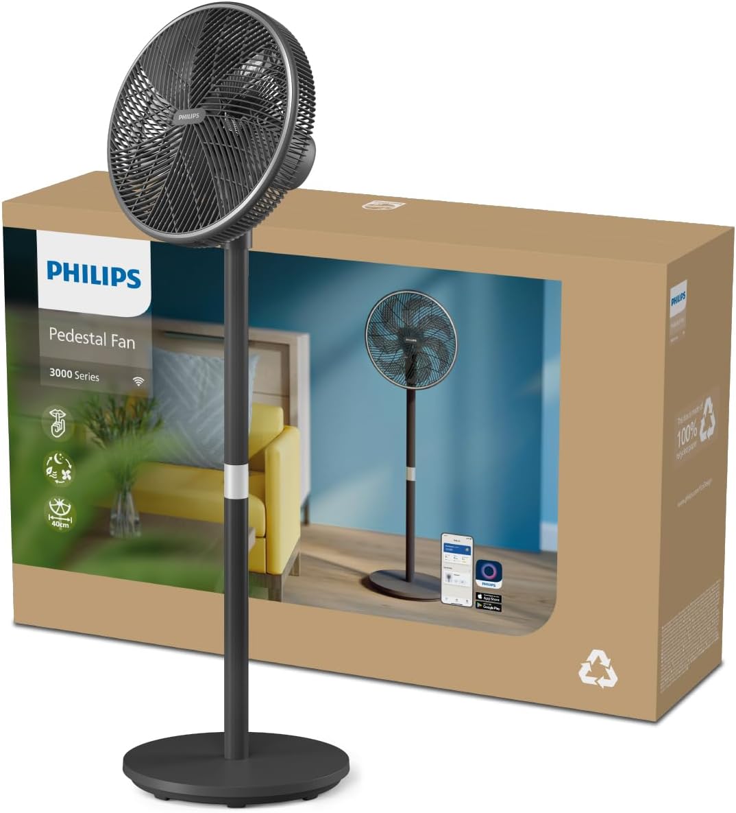 Smart Standventilator, Standventilator schwarz + connectivity