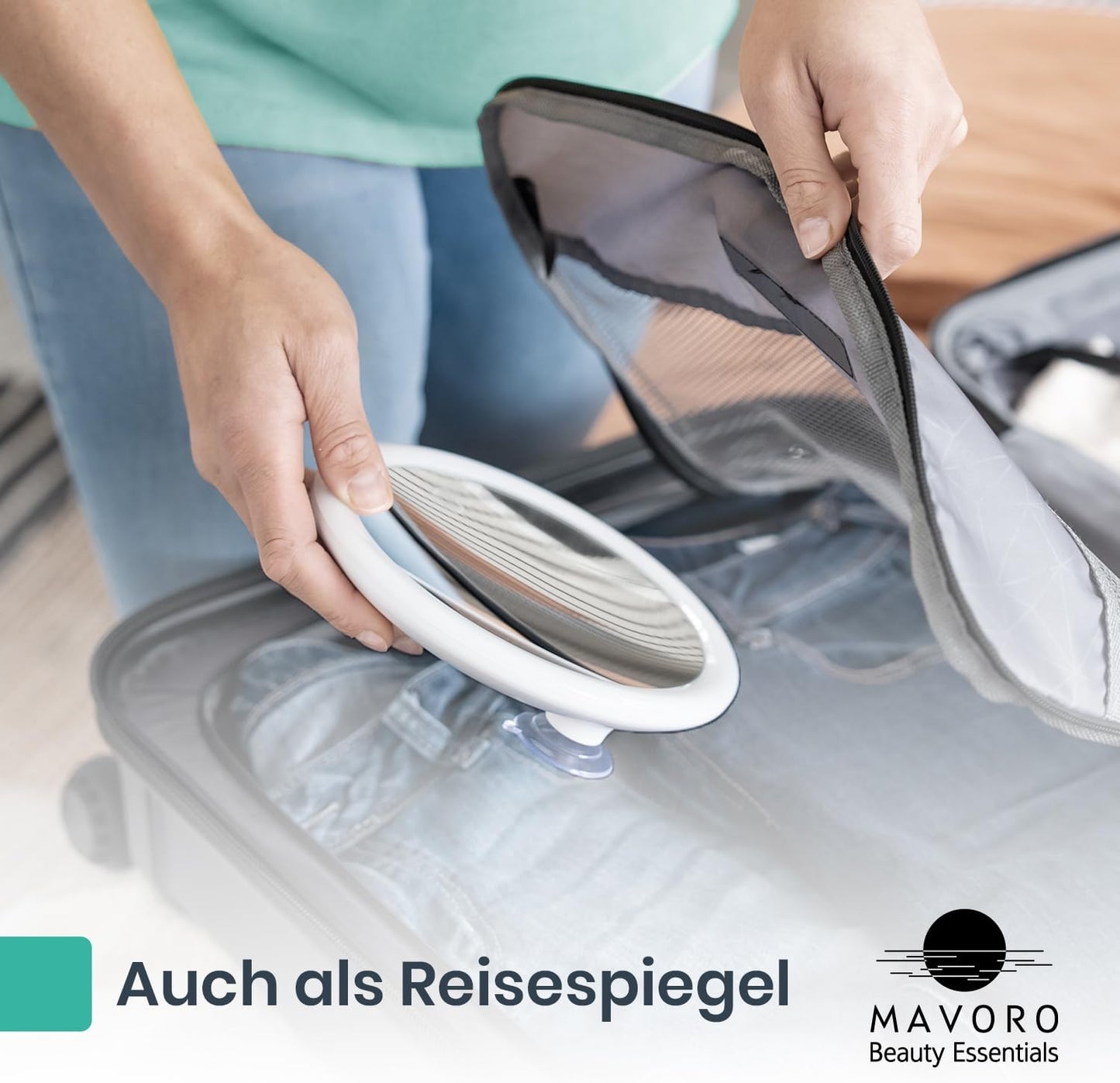 Vergrösserungsspiegel mit LED und Saugnäpfen, 10x