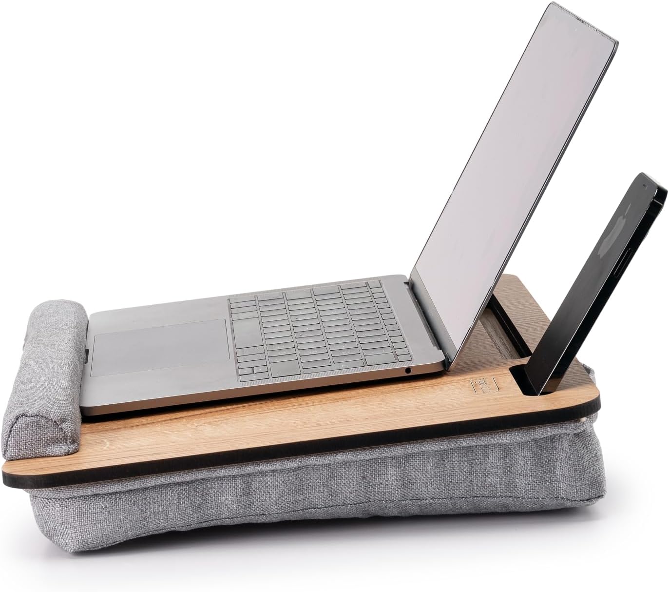 Laptopkissen mit Handgelenkauflage, Eiche & Grau