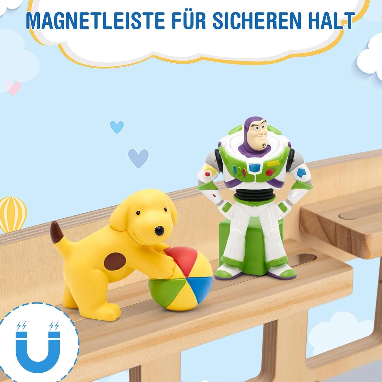 Tonie-Regal Bus für 20-25 Hörfiguren und Toniebox, Blau