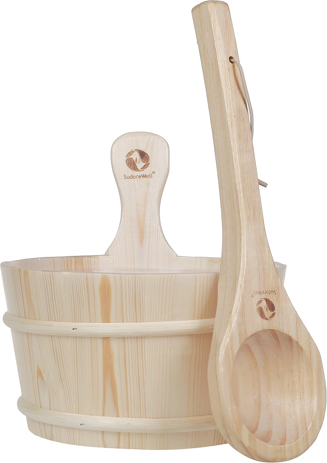 2-teiliges Sauna-Set mit Kübel und Kelle