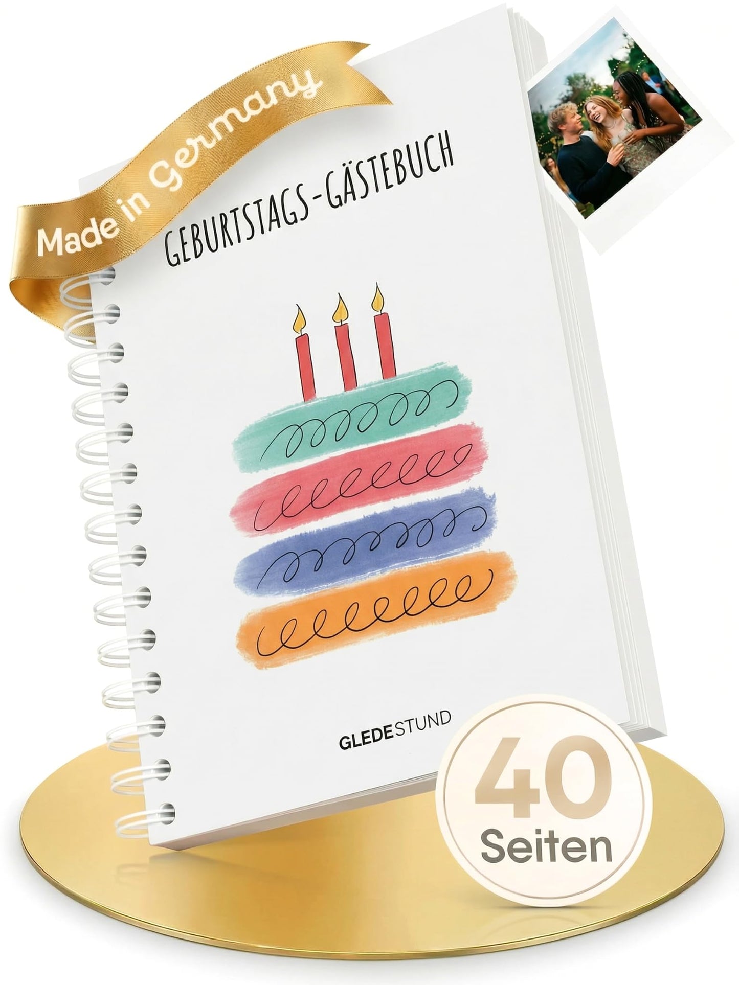 Gästebuch Geburtstag mit Fragen (40 Seiten), 40 Seiten - Bunt