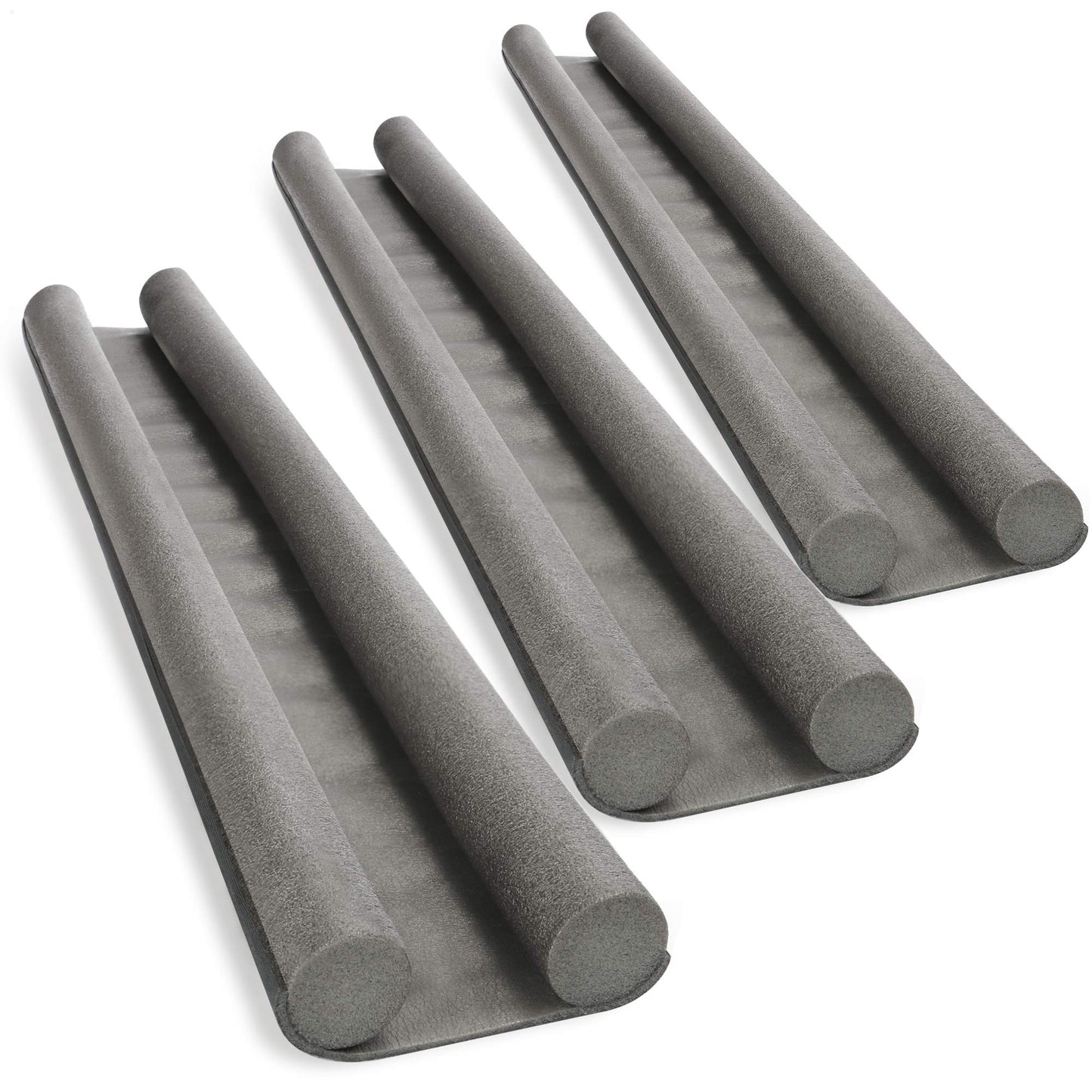 3-teiliges Zugluftstopper-Set, 03 Stück Grau