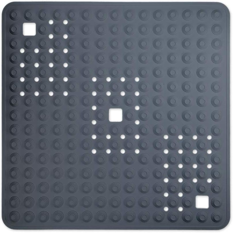 Rutschfeste Duschmatte, 60 x 60 cm Grau