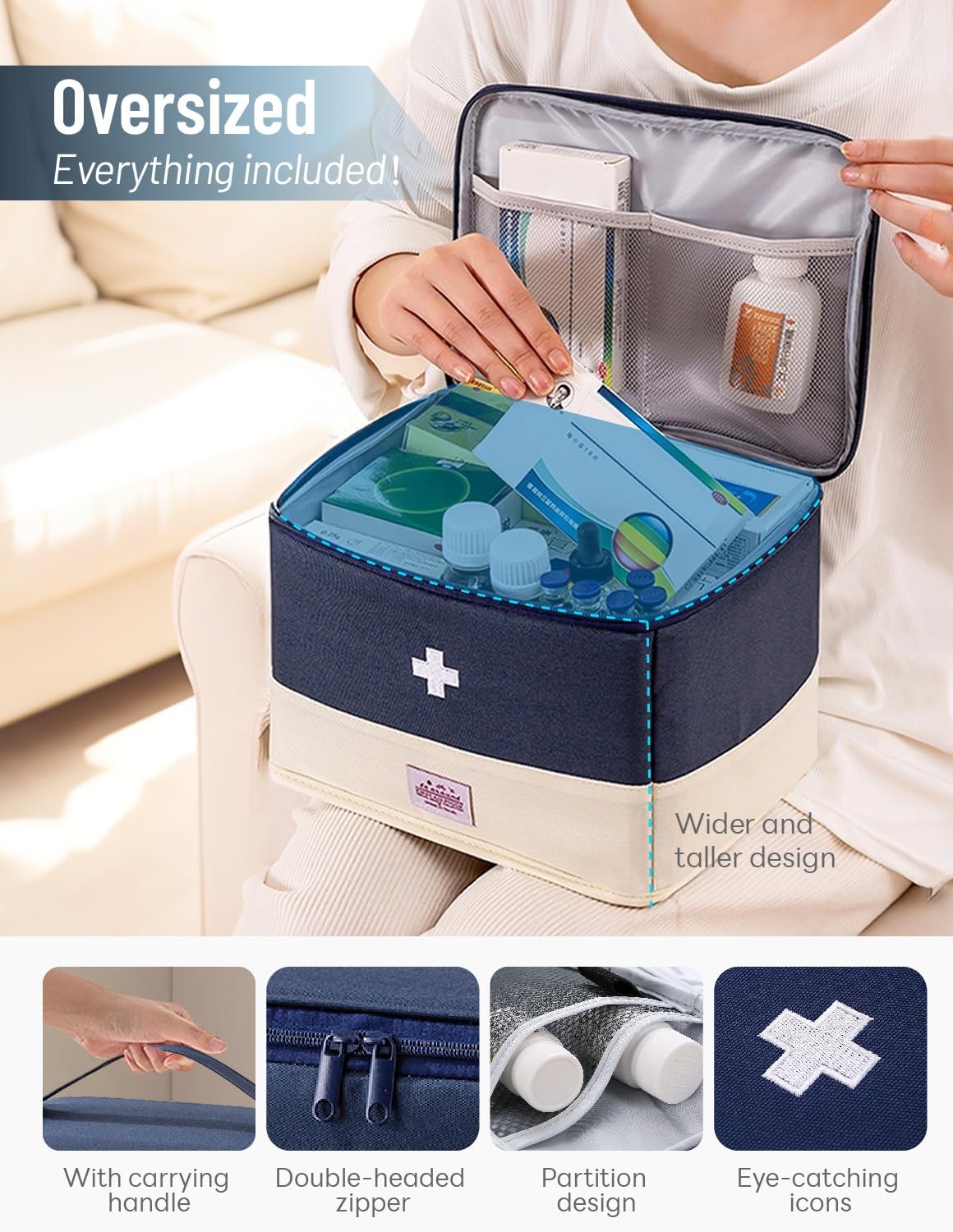 Medikamententaschen-Set für Reisen, Blau