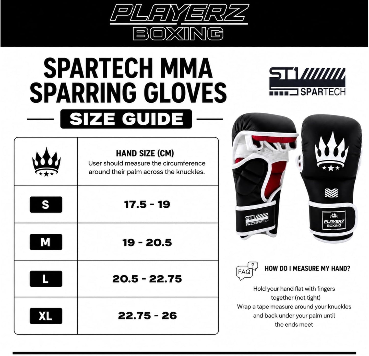 MMA-Grappling-Handschuhe mit offener Handfläche, Weiss S