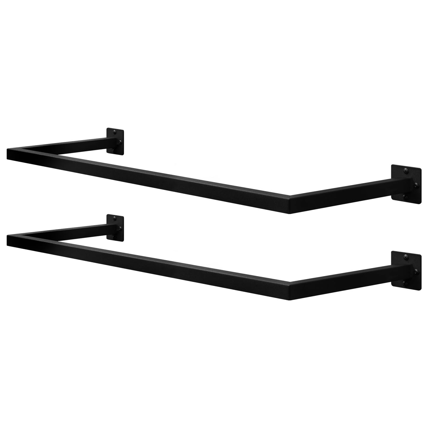 2er-Set Kleiderstangen zur Wandmontage, Schwarz 114cm/(2pack)