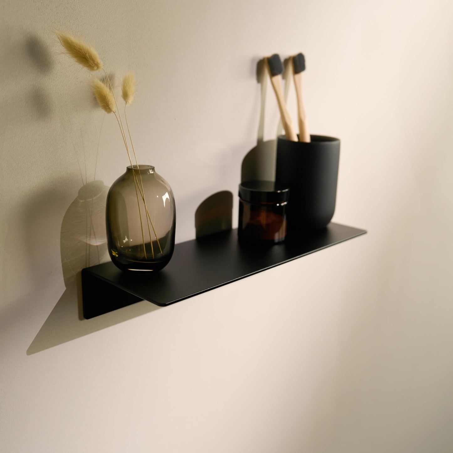 Selbstklebendes Duschregal, Schwarz 30 cm