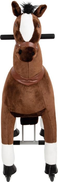 Reitpferd aus Plüsch auf Rollen, Reitpferd