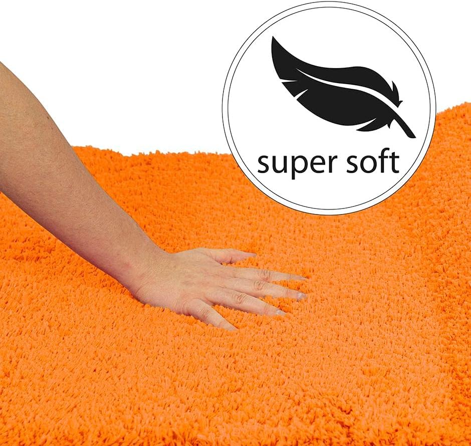 Duschvorleger mit Eckausschnitt, 50x100x100 cm, Eckbadematte 50 x 100 x 100 cm Orange
