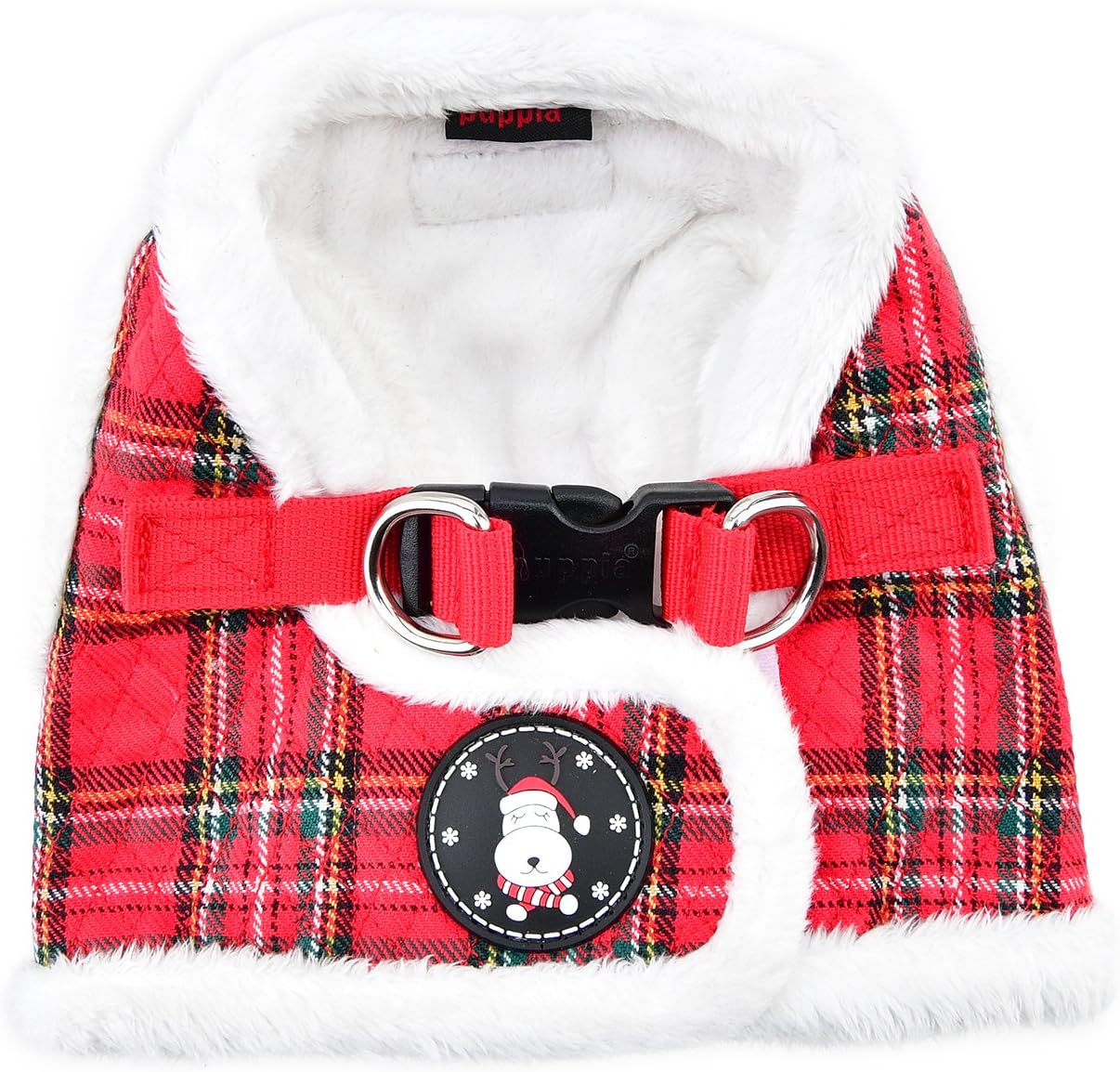 Blitzen Harness B Hundegeschirr, S Rot Kariert