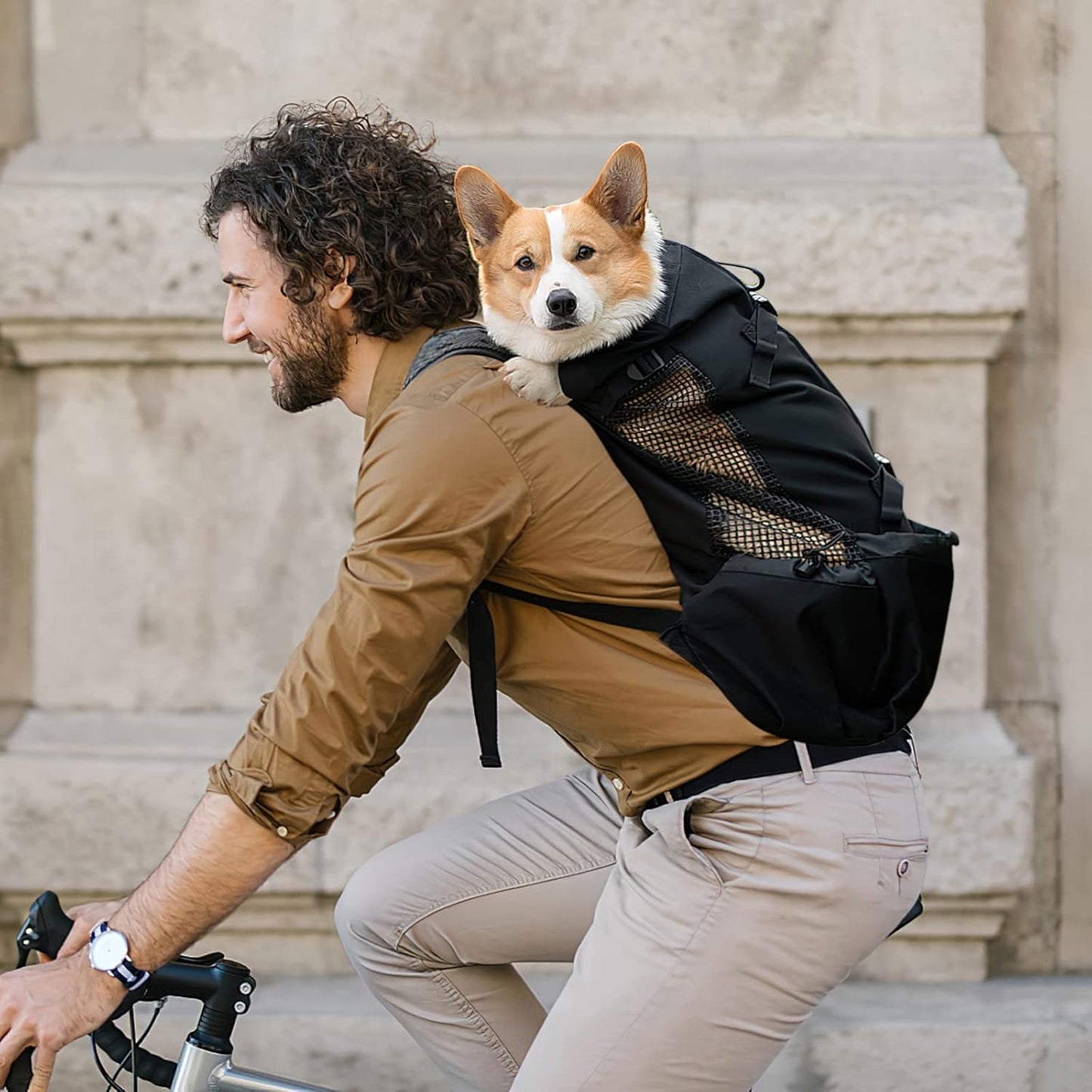 Hundetragerucksack für Outdoor-Aktivitäten, M Schwarz