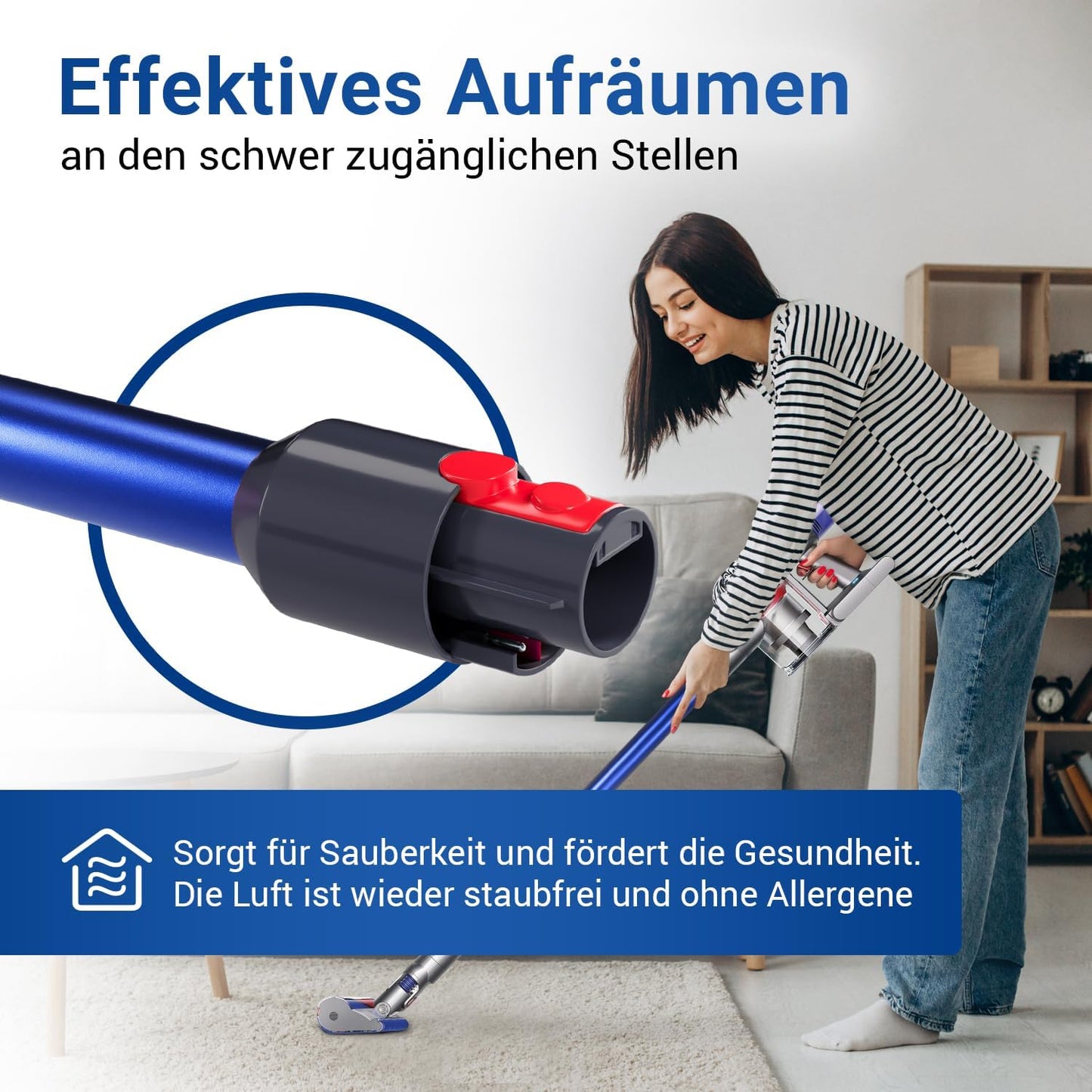 Staubsauger-Verlängerungsrohr für Dyson-Modelle, Blau