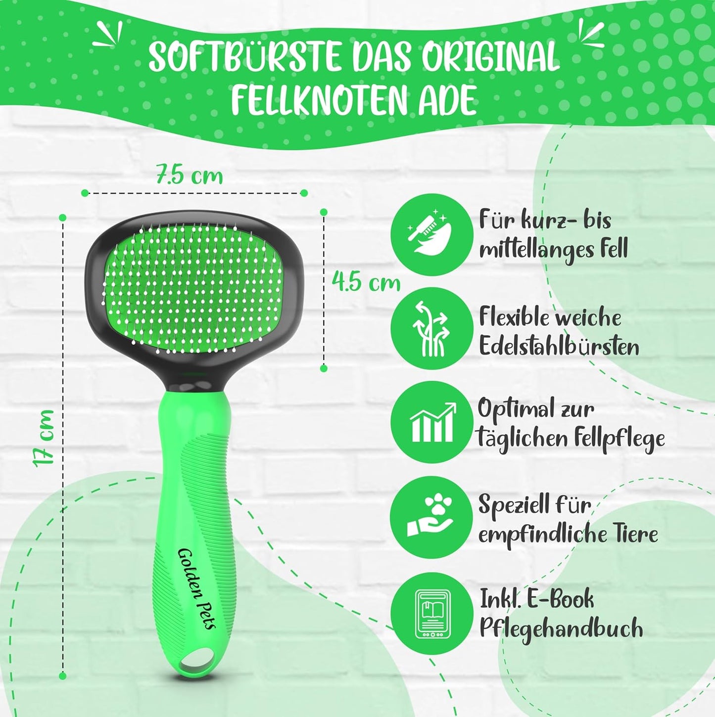 Softbürste für Haustiere, Grösse S