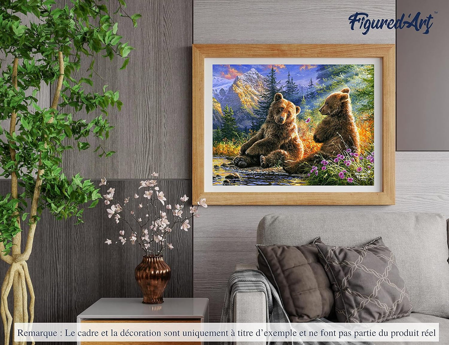 Malen nach Zahlen "Bärenpaar" 40 x 50 cm, auf Keilrahmen, Bärenpaar 40x50cm Mit Rahmen (bereits gespannt)
