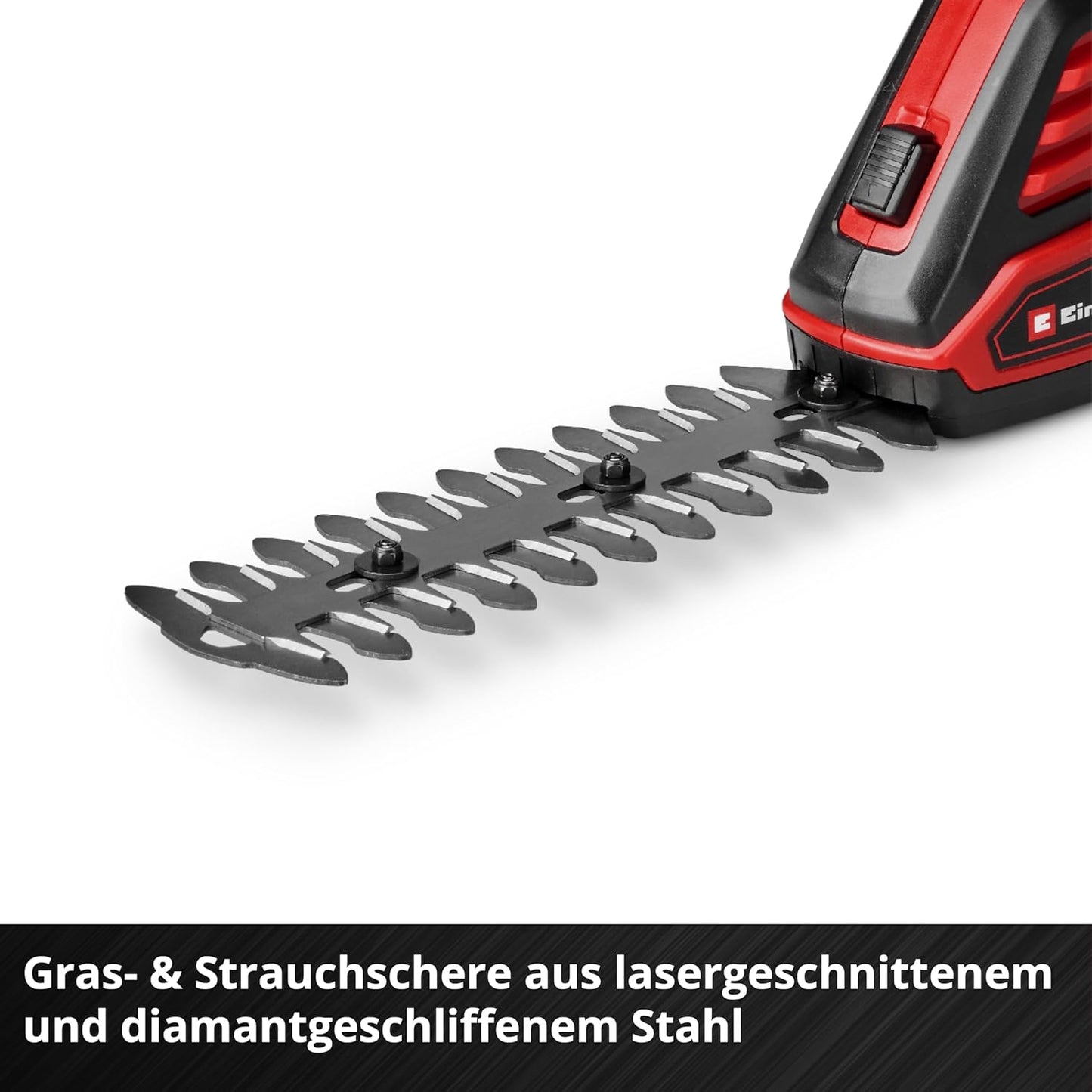 Akku-Gras-/Strauchschere 3 in 1, inkl. Harkenaufsatz